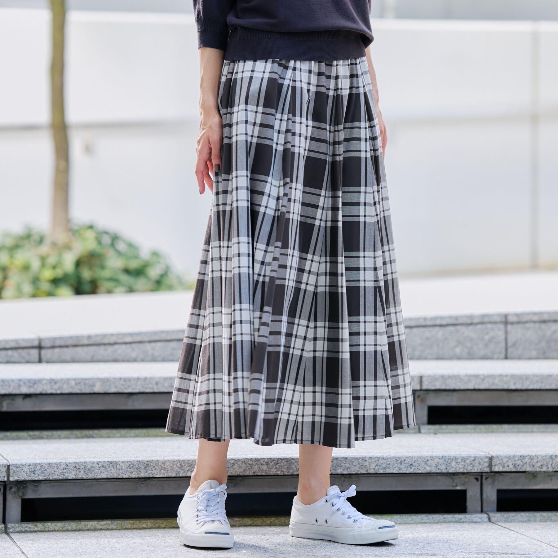 Dessin「【ウエストゴム/洗える】映えチェック柄スカート（XS~L）」|スカート|