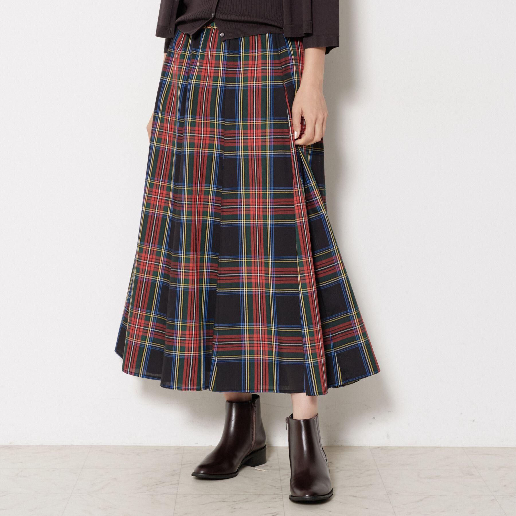 Dessin「【ウエストゴム/洗える】映えチェック柄スカート（XS~L）」|スカート|