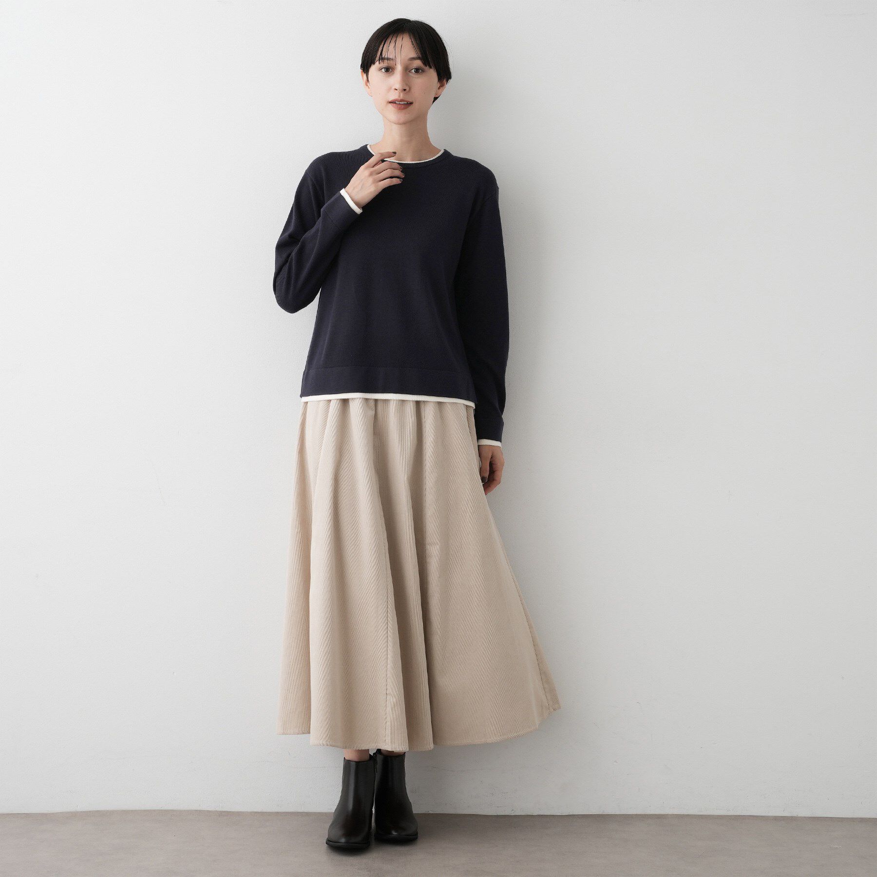 Dessin「【ユニセックス/洗える】バイカラーニット」|ニット・セーター|