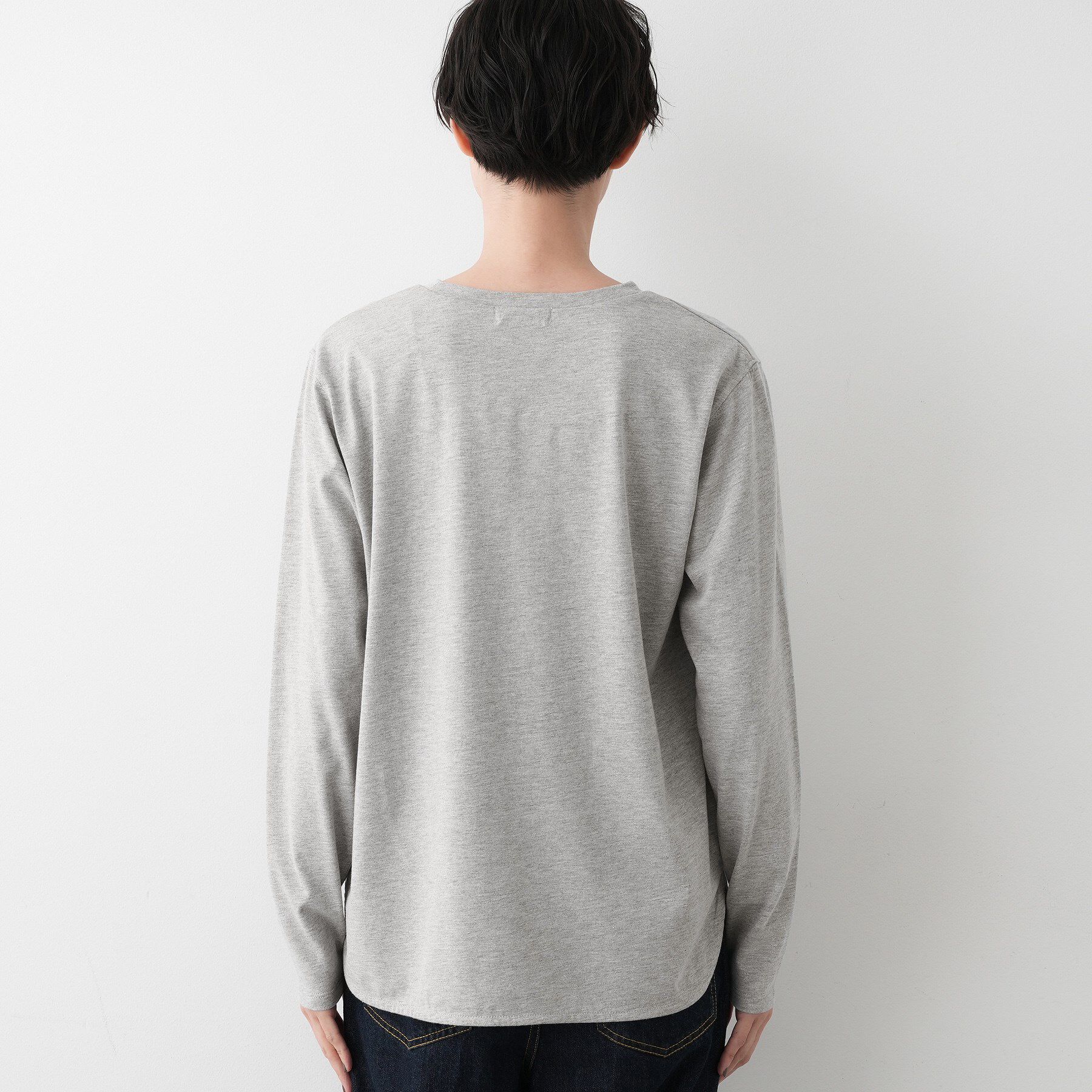 Dessin「【選べる首元デザイン/洗える】クルーネックロングTシャツ」|Tシャツ・カットソー|