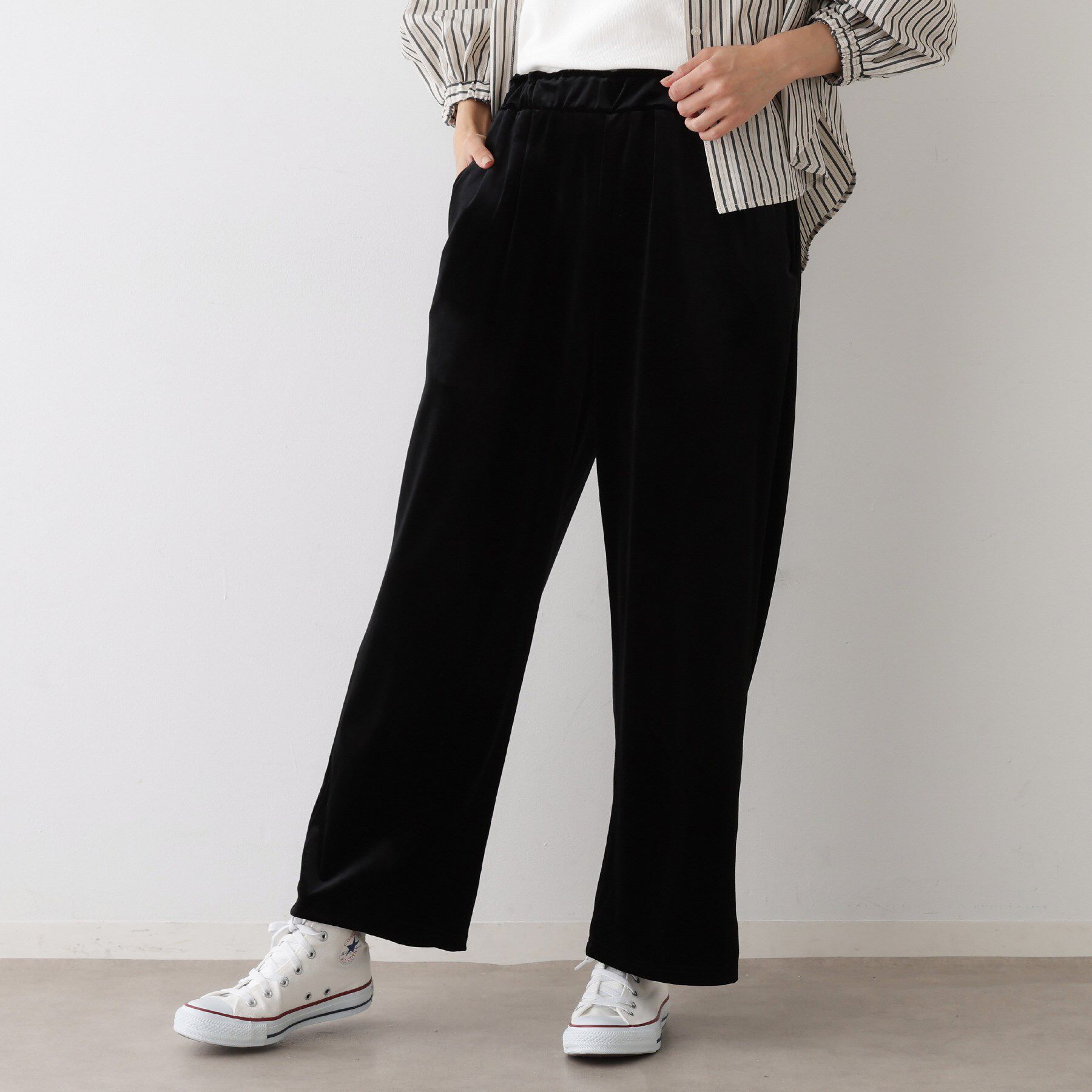 Dessin「【ウエストゴム/洗える】ベロアイージーパンツ」|その他|