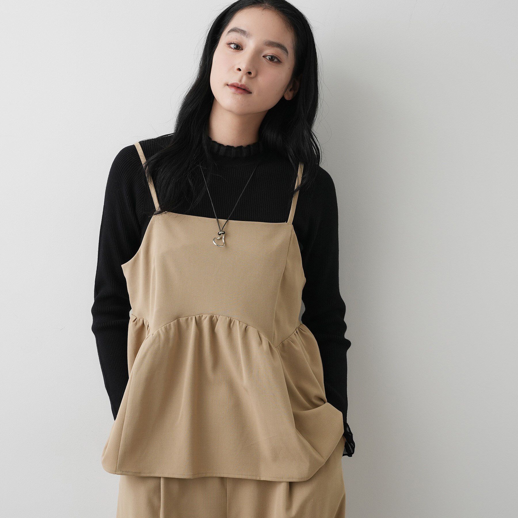 Dessin「【セットアップ可・洗える】ギャザーレイヤードキャミソール」|キャミソール|