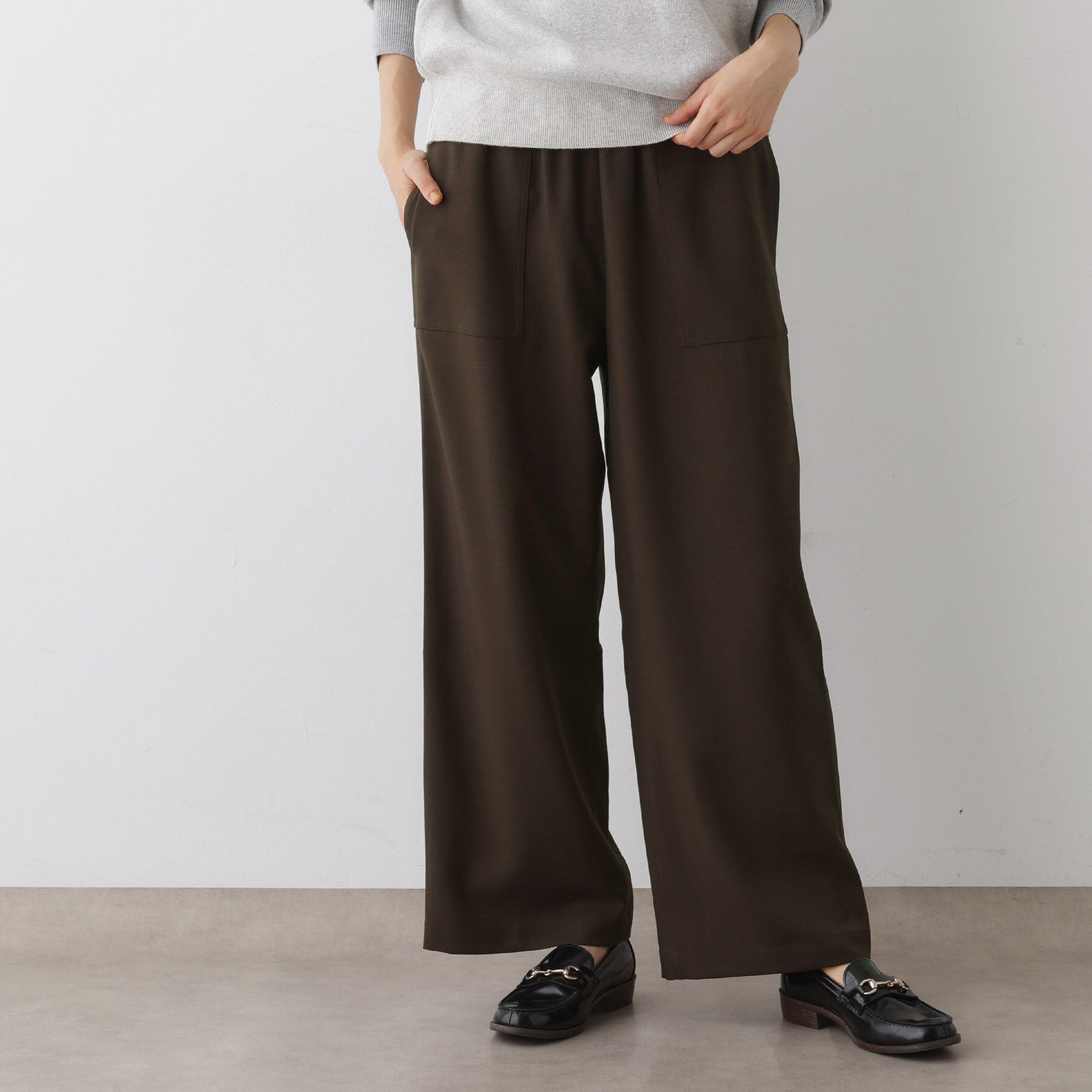 Dessin「【ウエストゴム・洗える】コンフォートワイドパンツ」|その他|