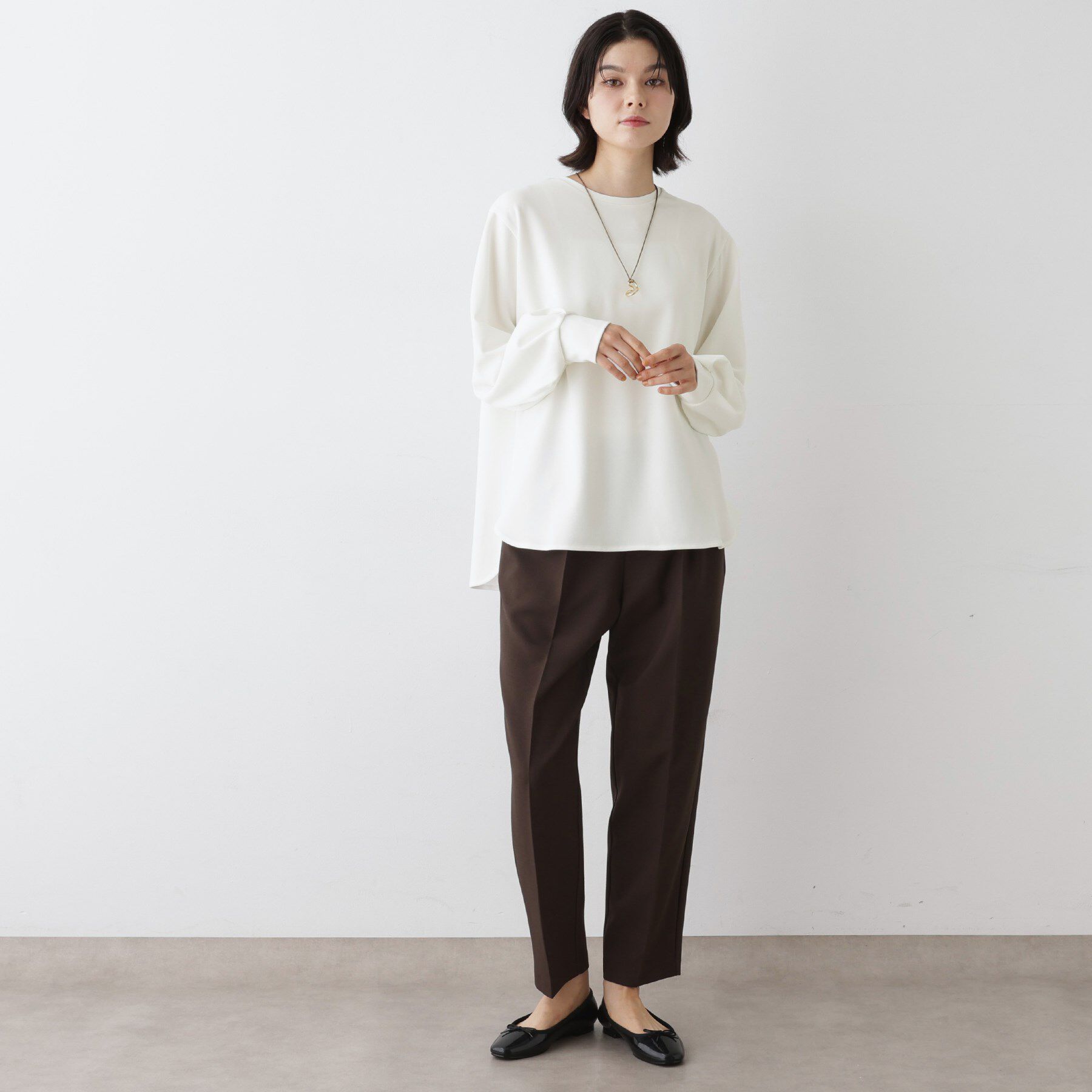 Dessin「【体型カバー・洗える】ドロップショルダーブラウス」|シャツ・ブラウス|