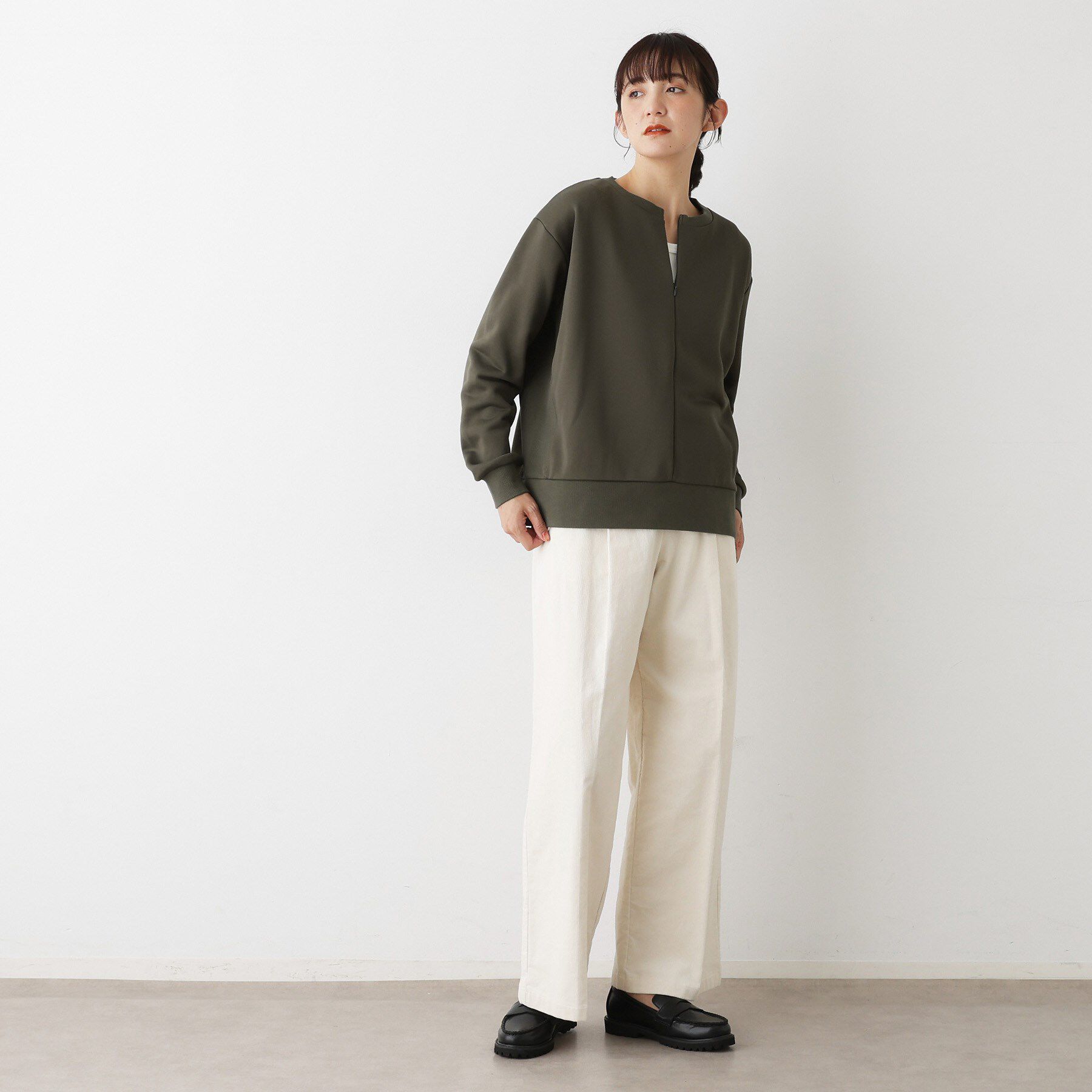 Dessin「【洗える】ハーフジップ裏毛」|パーカー|