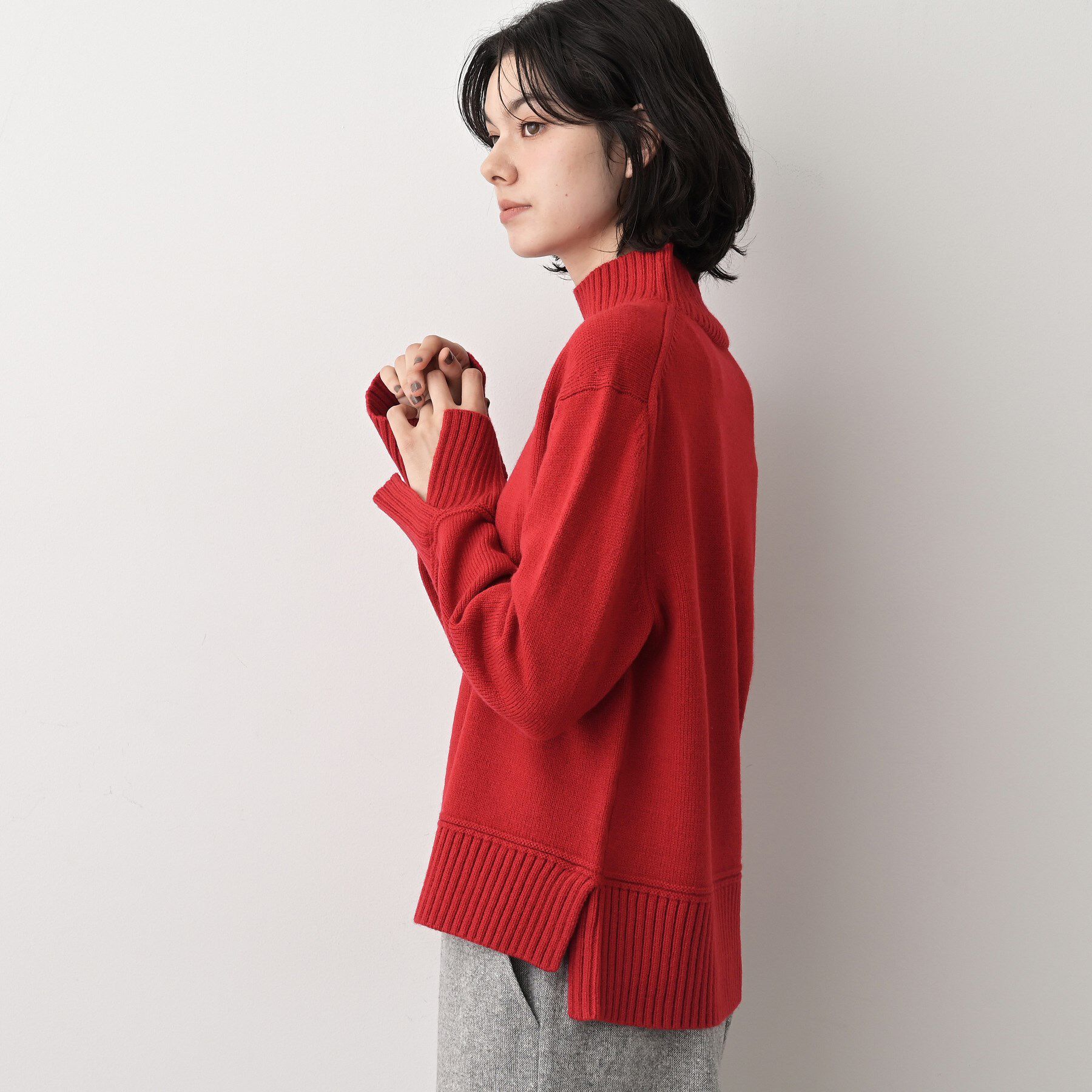 Dessin「【洗える】センタータックラインハイネックニット」|ニット・セーター|