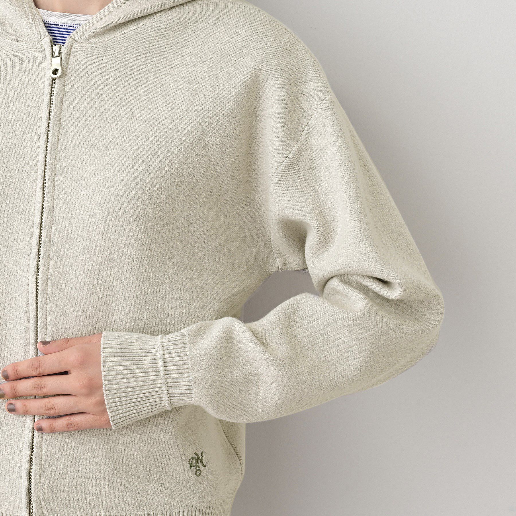 Dessin「【キレイ見え／洗える】ジャカード編みフードジップ」|ニット・セーター|