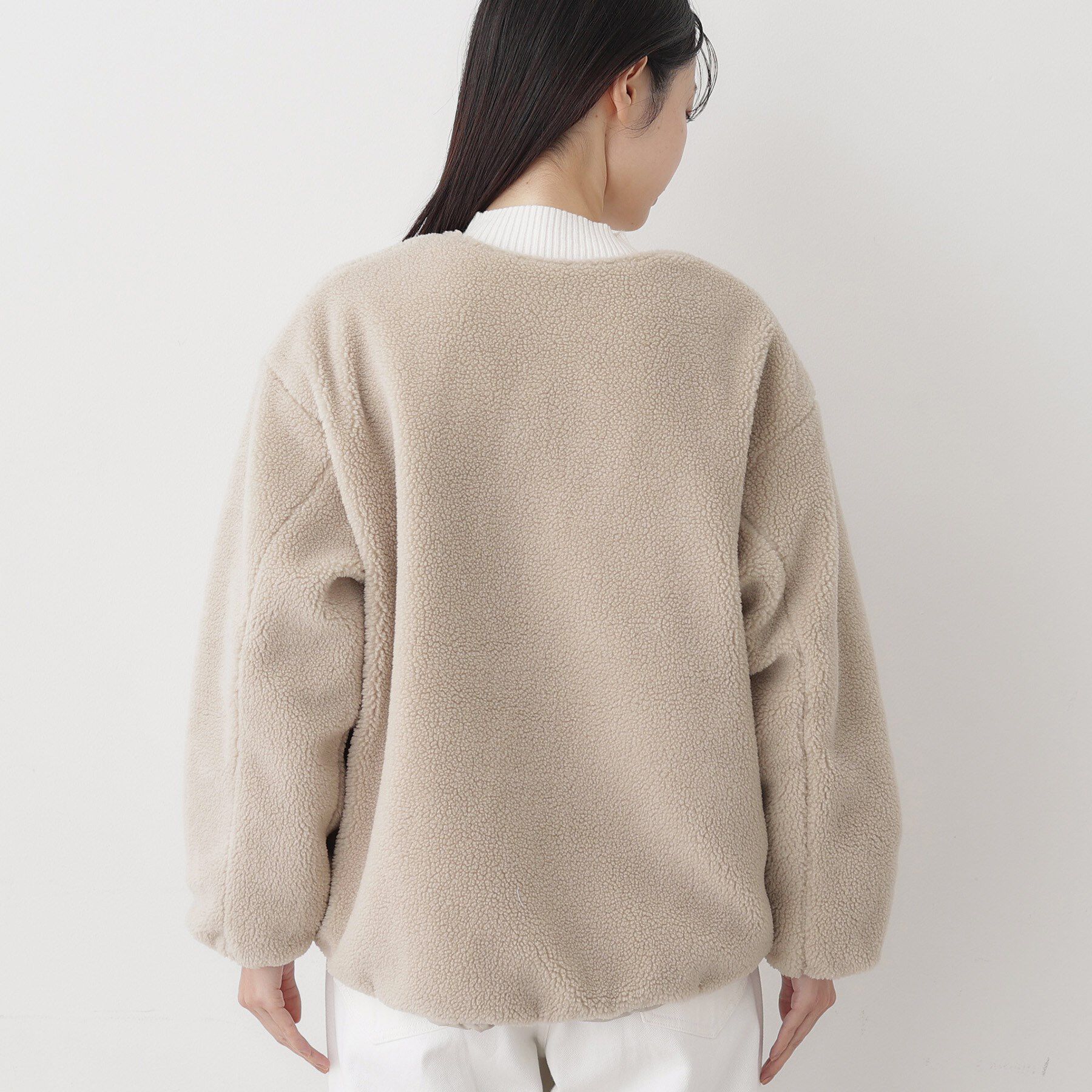 Dessin「【2WAY】リバーシブルタフタボアアウター」|ノーカラージャケット|