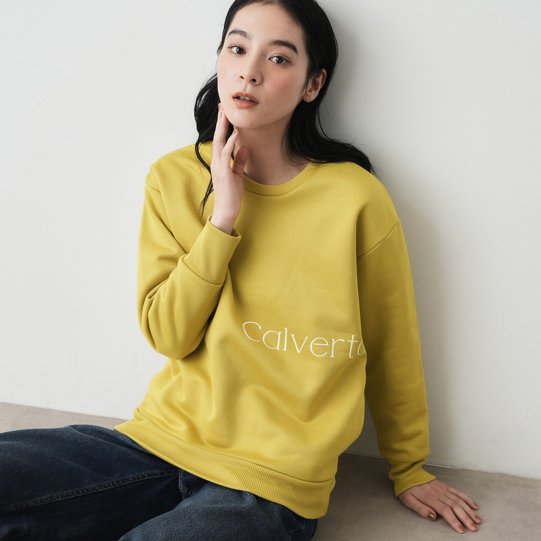 Dessin「【洗える】裏起毛ロゴスウェット」|パーカー|マスタード(033)