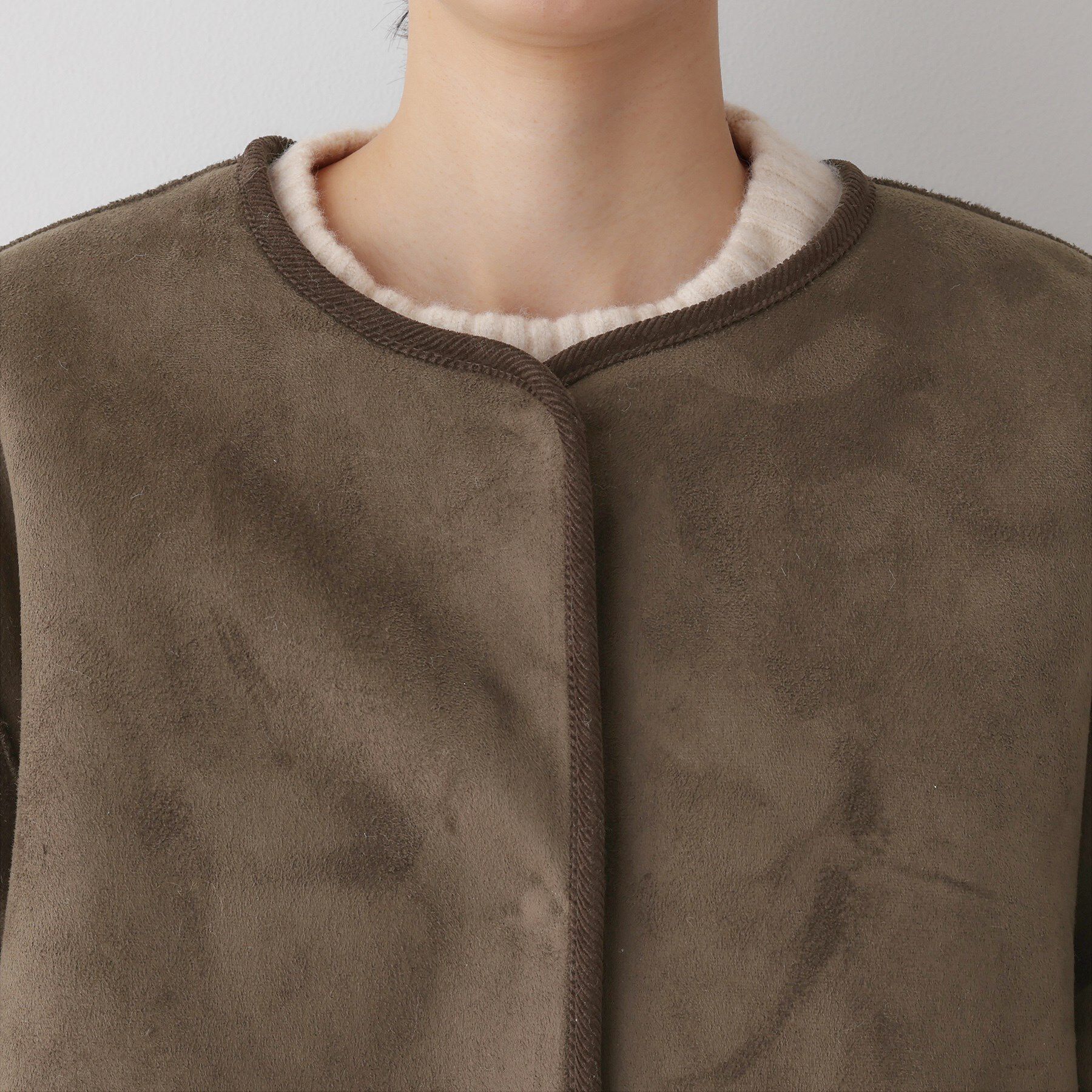 Dessin「【2WAY】フェイクムートンコート」|ノーカラーコート|