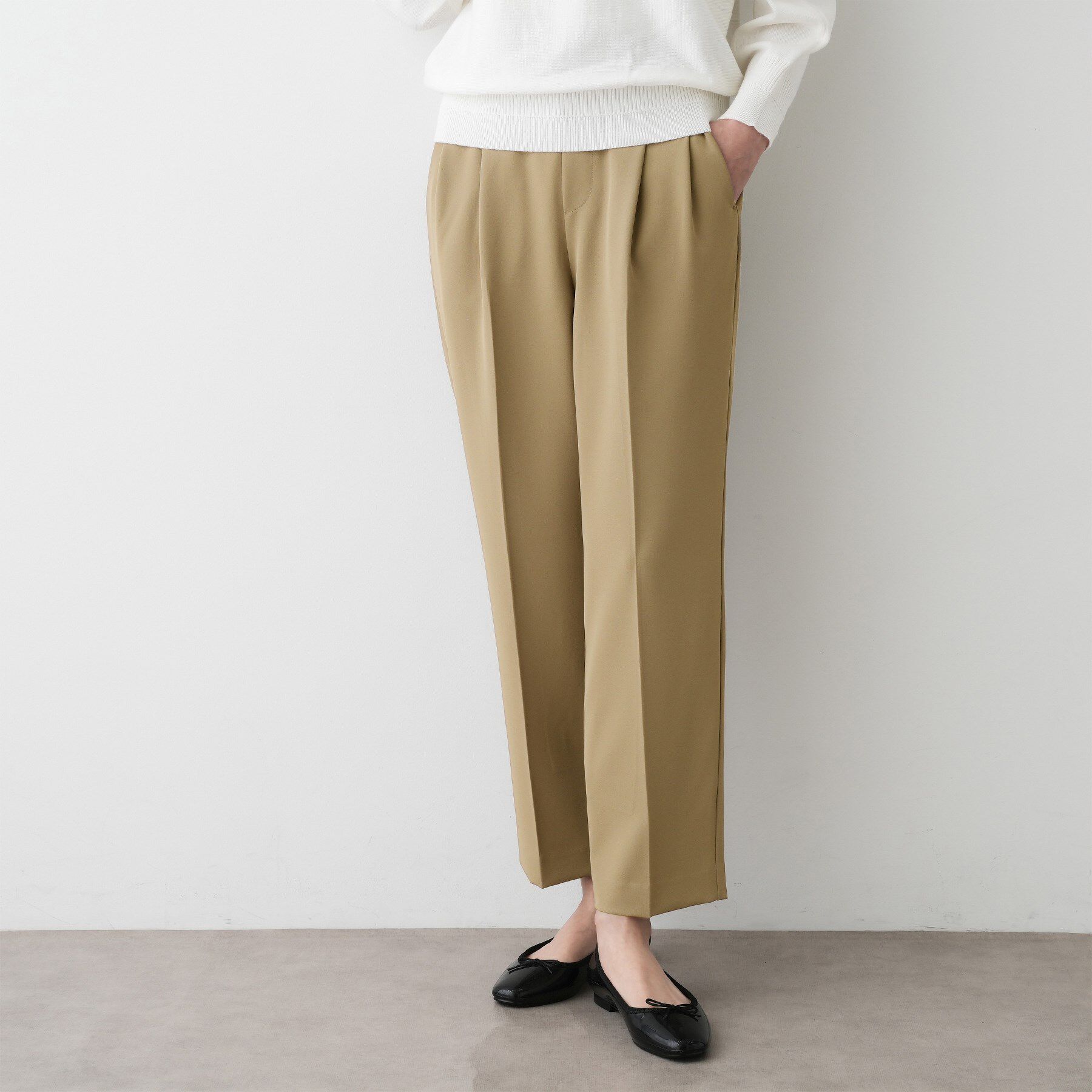 Dessin「【洗える】マットドレープワイドパンツ」|その他|ライトベージュ(05