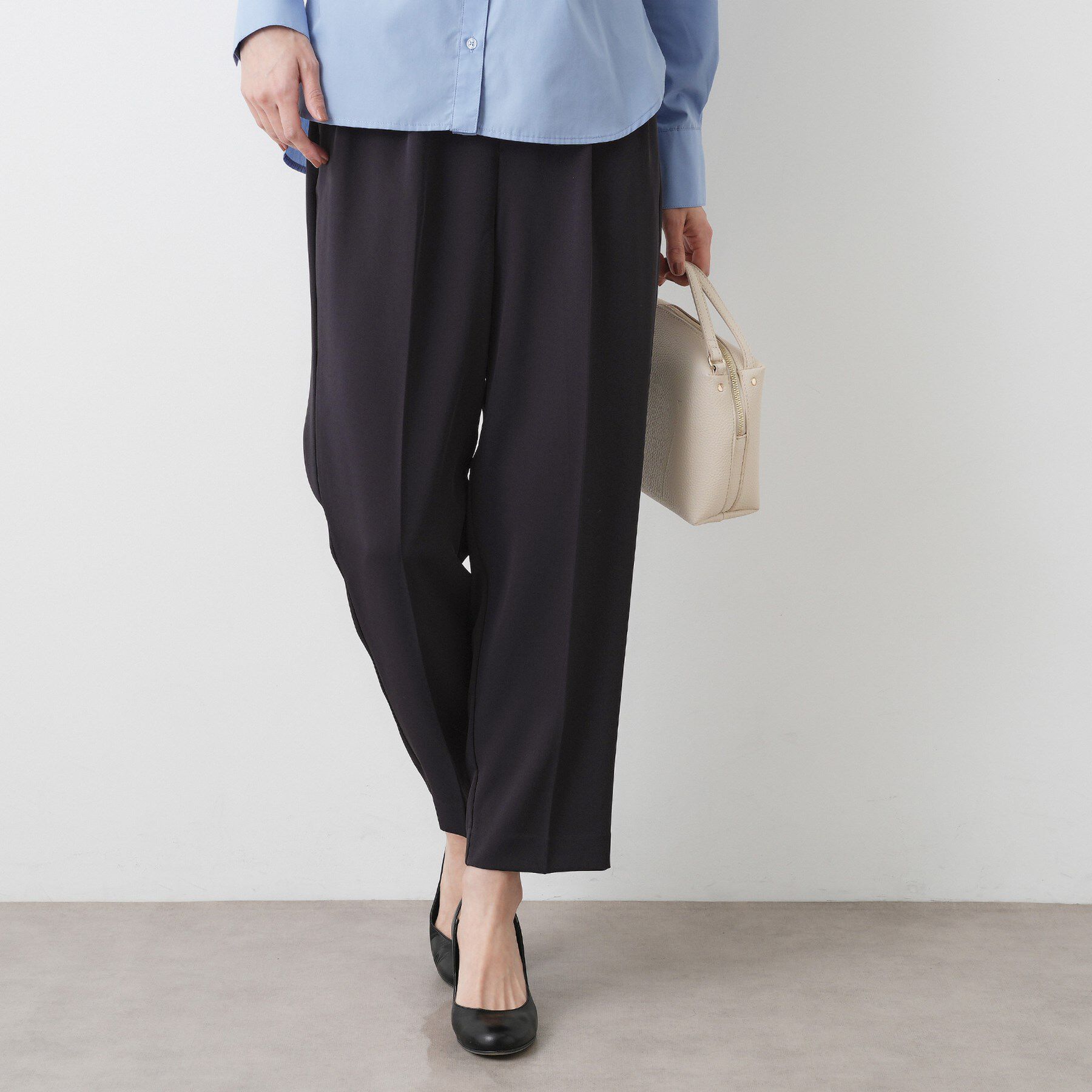 Dessin「【洗える】マットドレープワイドパンツ」|その他|ネイビー(094)