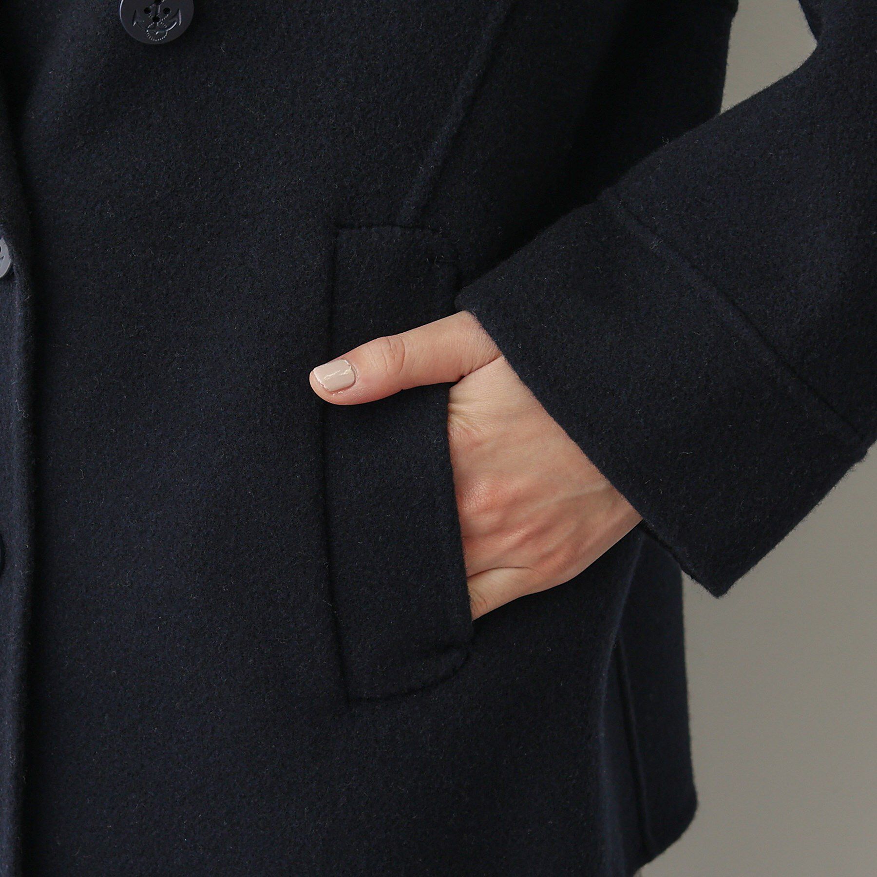 Dessin「【洗える】ウール混リバーメルトンコート」|ピーコート|