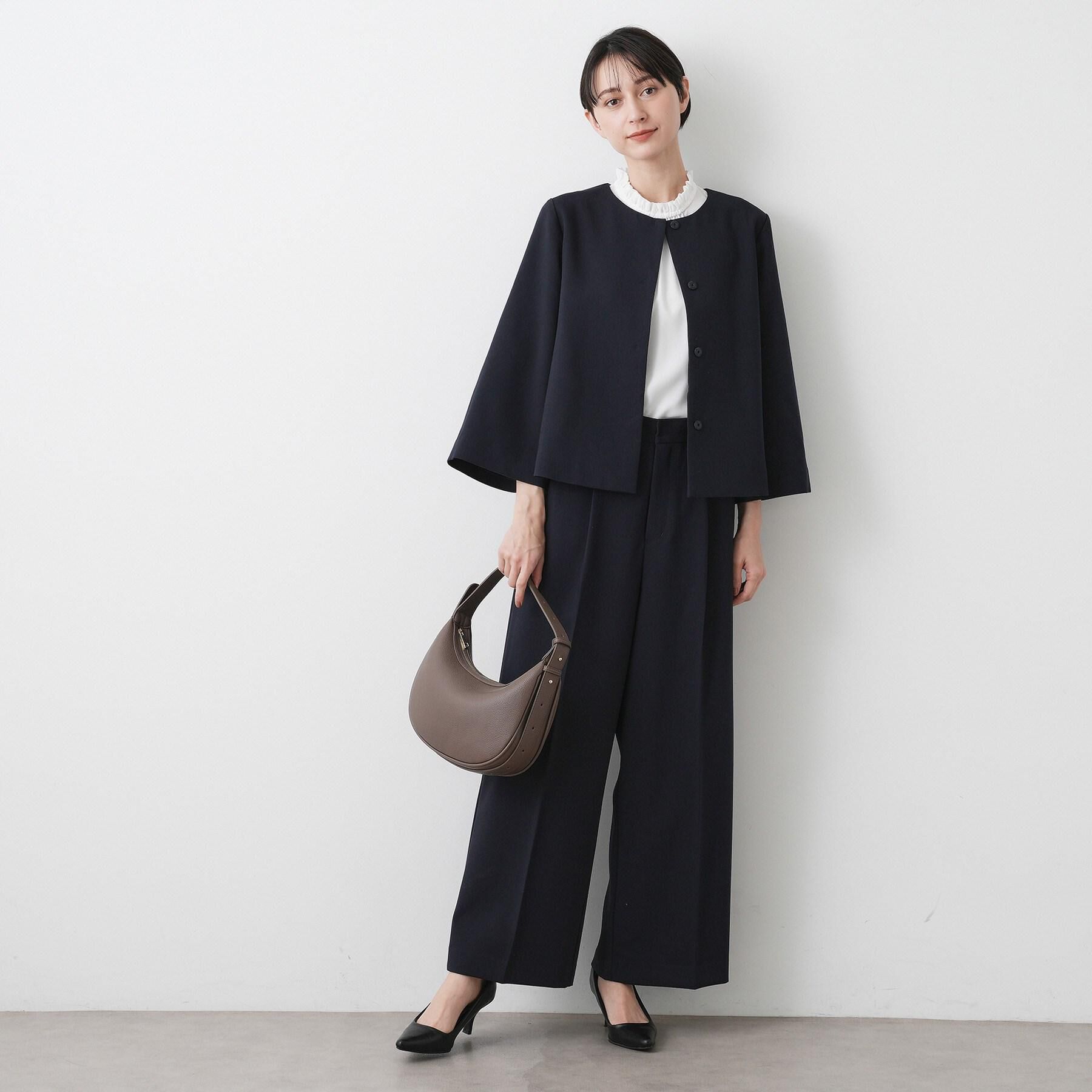 Dessin「【洗える】フリルネックジョーゼットブラウス」|シャツ・ブラウス|