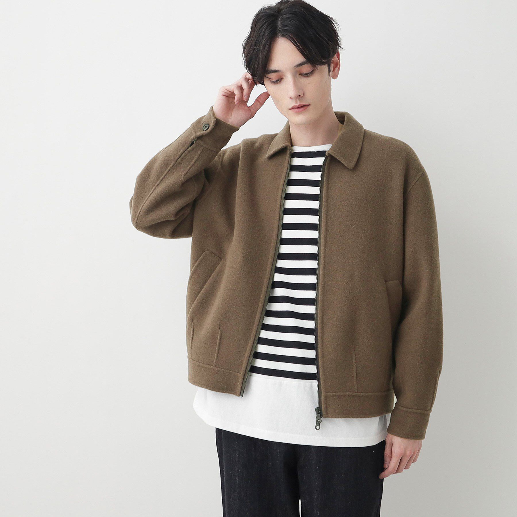 Dessin「【洗える】メルトンジャケット」|ステンカラーコート|ブラウン(043)