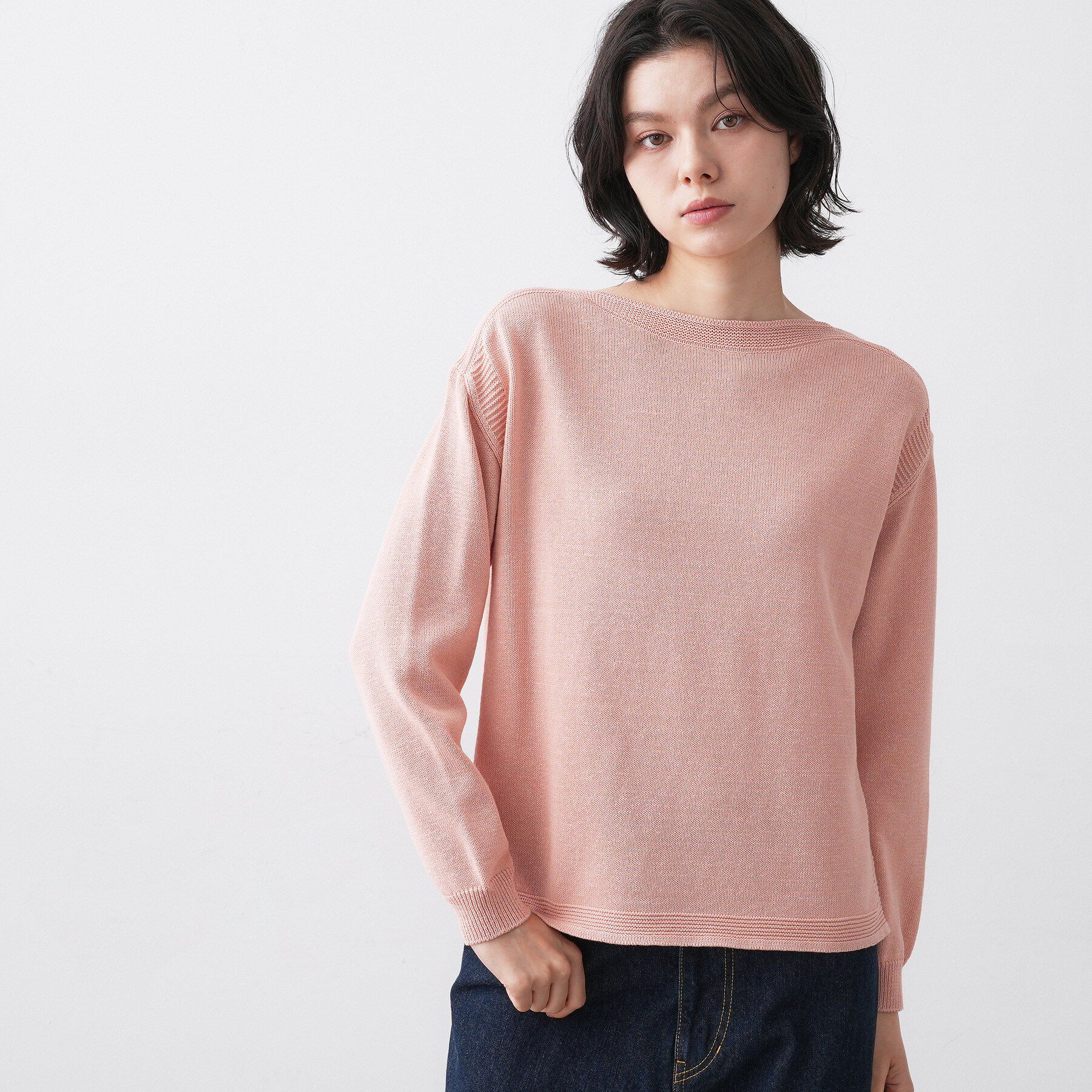 Dessin「【洗える】ミドルゲージボートネックカラーニット」|ニット・セーター|