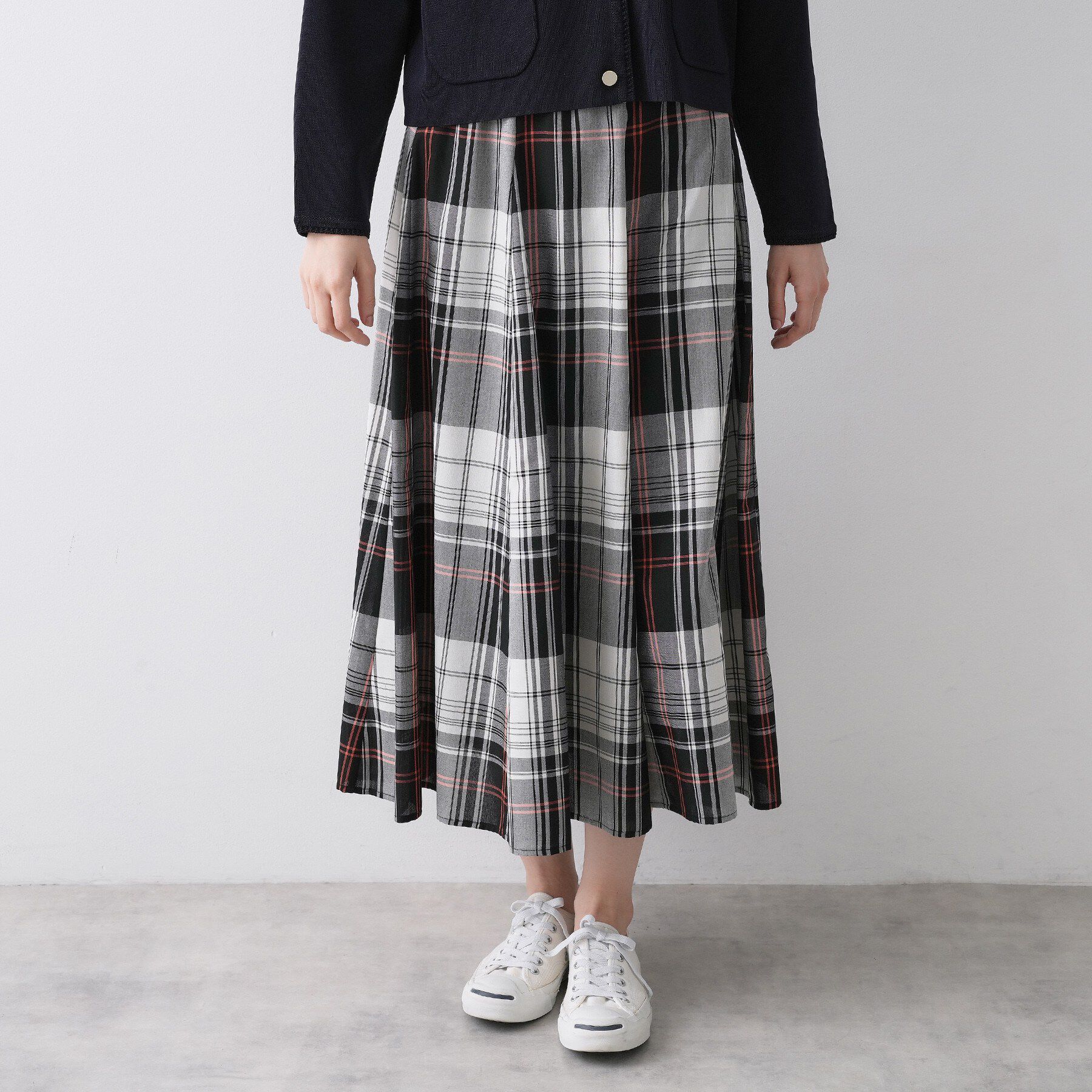 Dessin「【ウエストゴム/洗える】映えチェック柄スカート」|スカート|