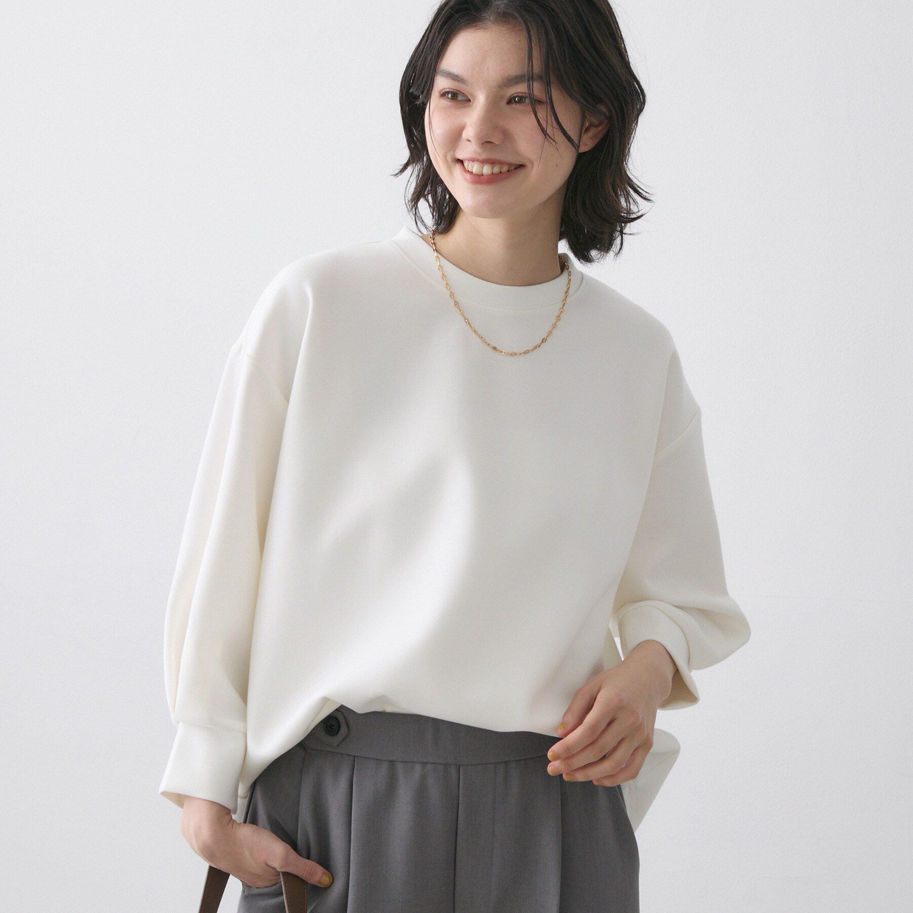 Dessin「【洗える】8分袖ボンディングカットソー」|Tシャツ・カットソー|