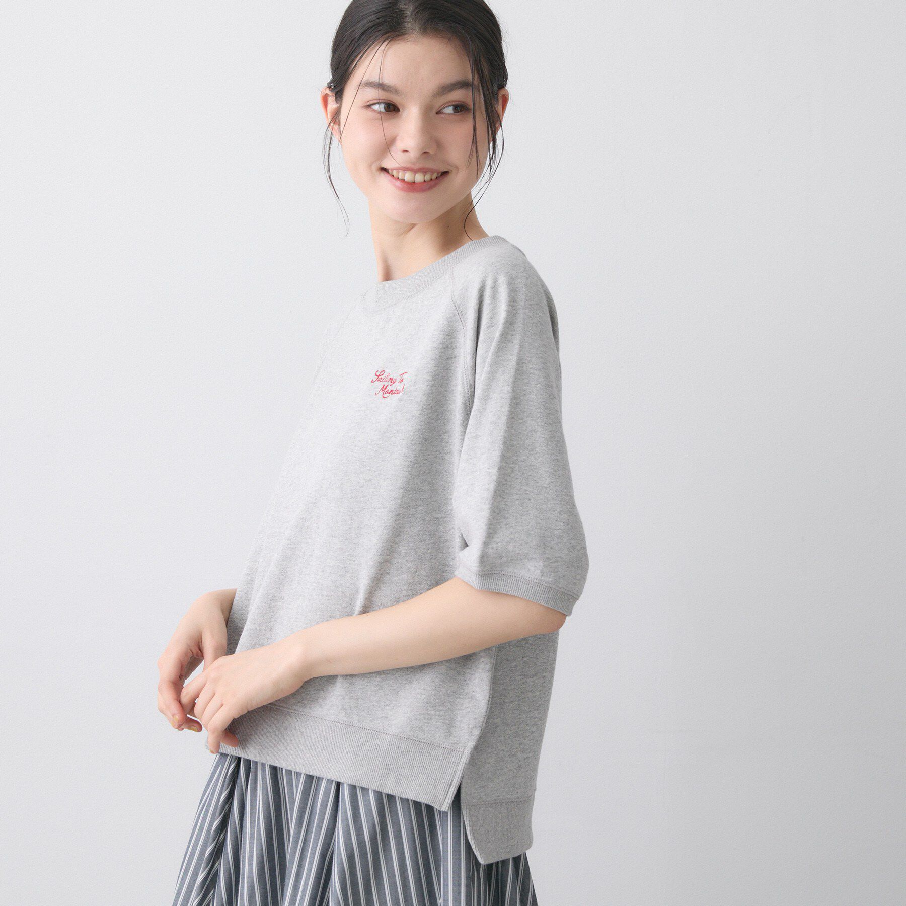 Dessin「【洗える】ミニ裏毛刺繍ロゴプルオーバー」|Tシャツ・カットソー|