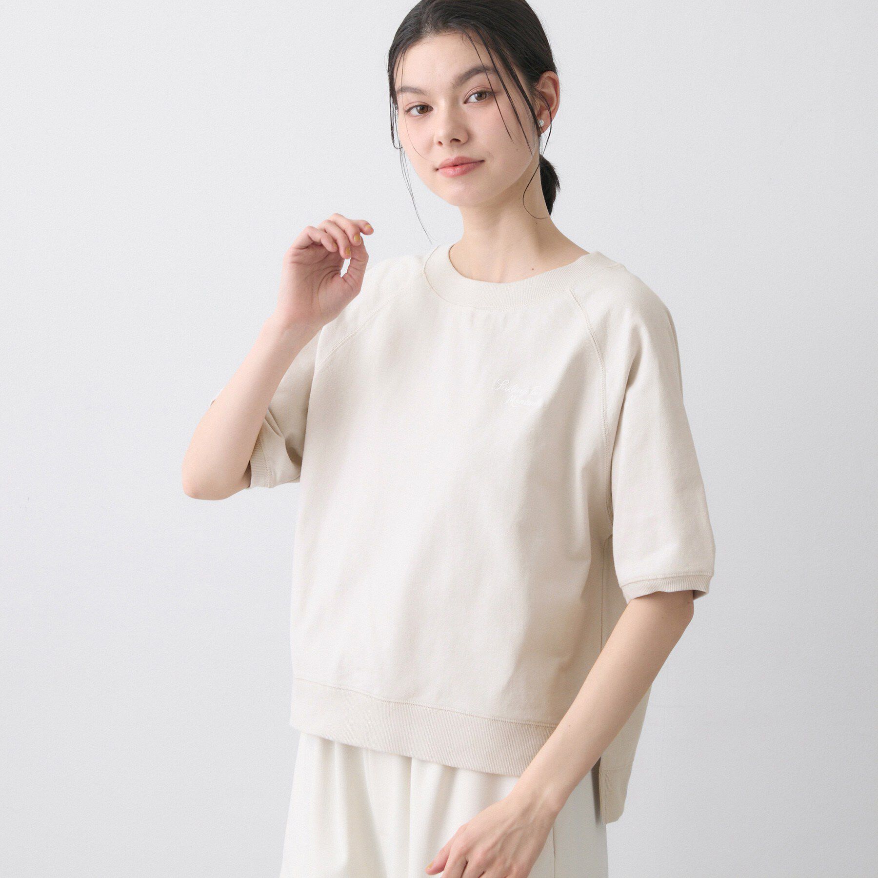 Dessin「【洗える】ミニ裏毛刺繍ロゴプルオーバー」|Tシャツ・カットソー|