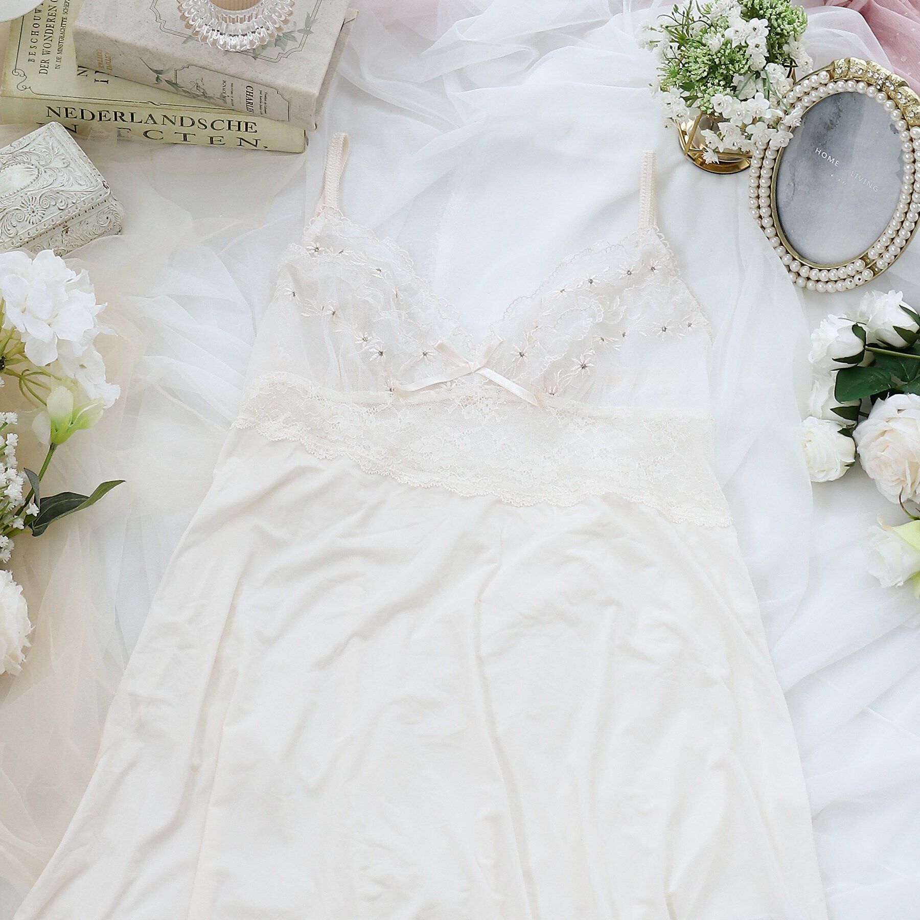 Risa Magli「ラーラ スリップ」|キャミソール|アイボリー(004)