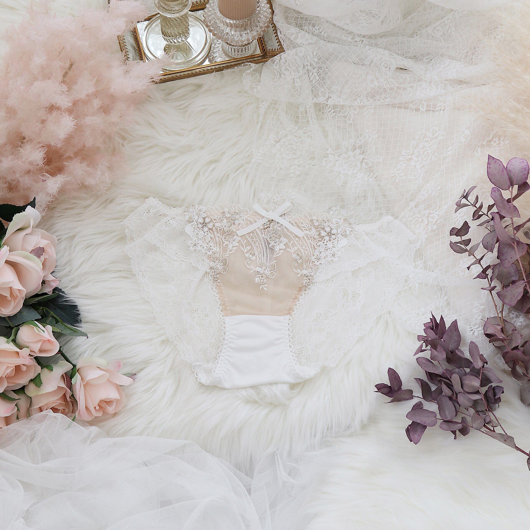 Risa Magli「フェリシテ レースショーツ」|インナー|ホワイト(001)