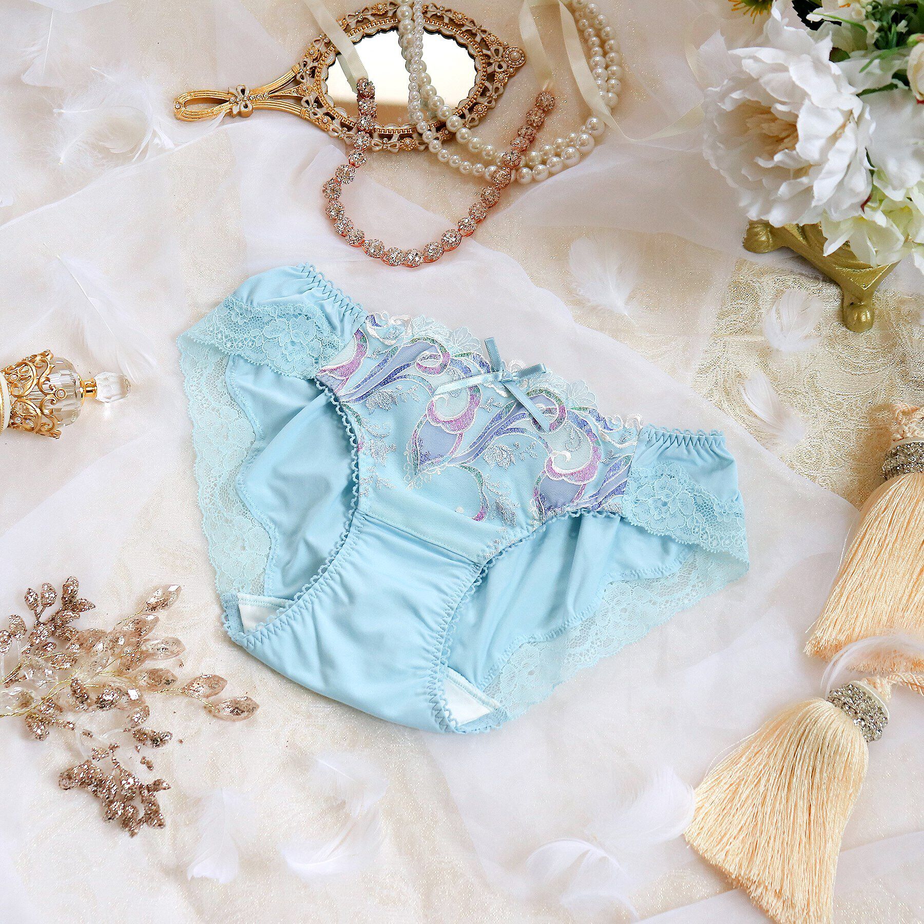 Risa Magli「シトリン サニタリーショーツ」|インナー|ブルー(092)