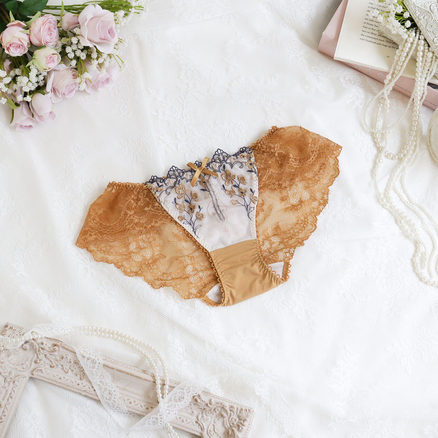 Risa Magli「カイリー レースショーツ」|インナー|マスタード(033)