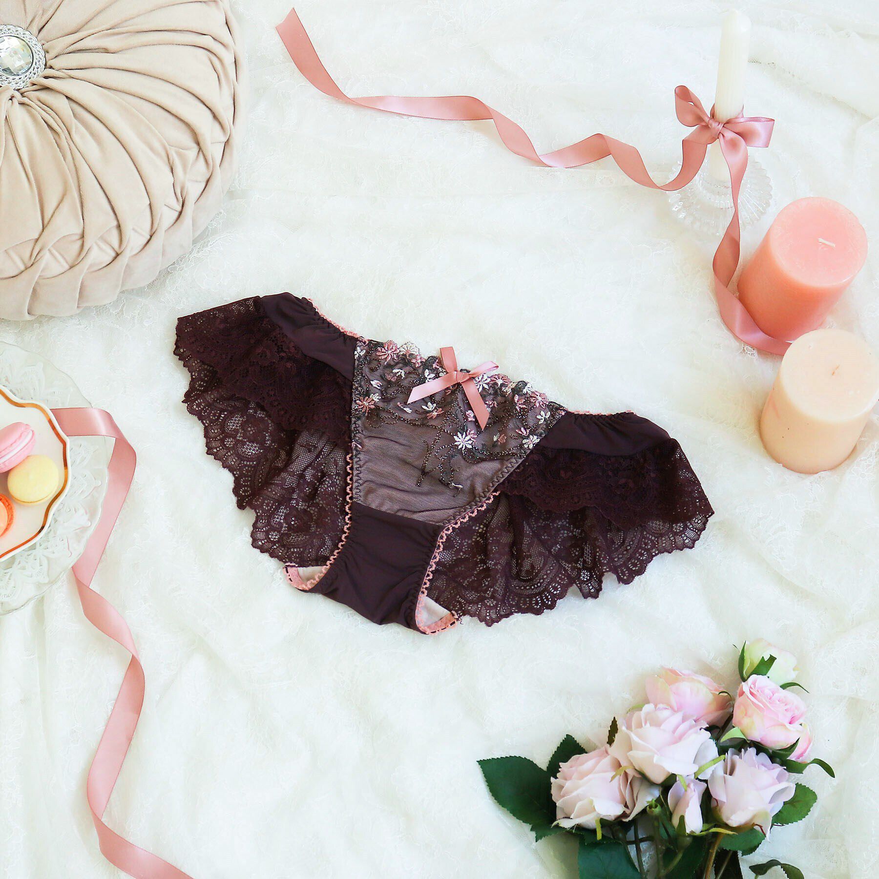 Risa Magli「ティナ フレアショーツ」|インナー|ブラウン(043)