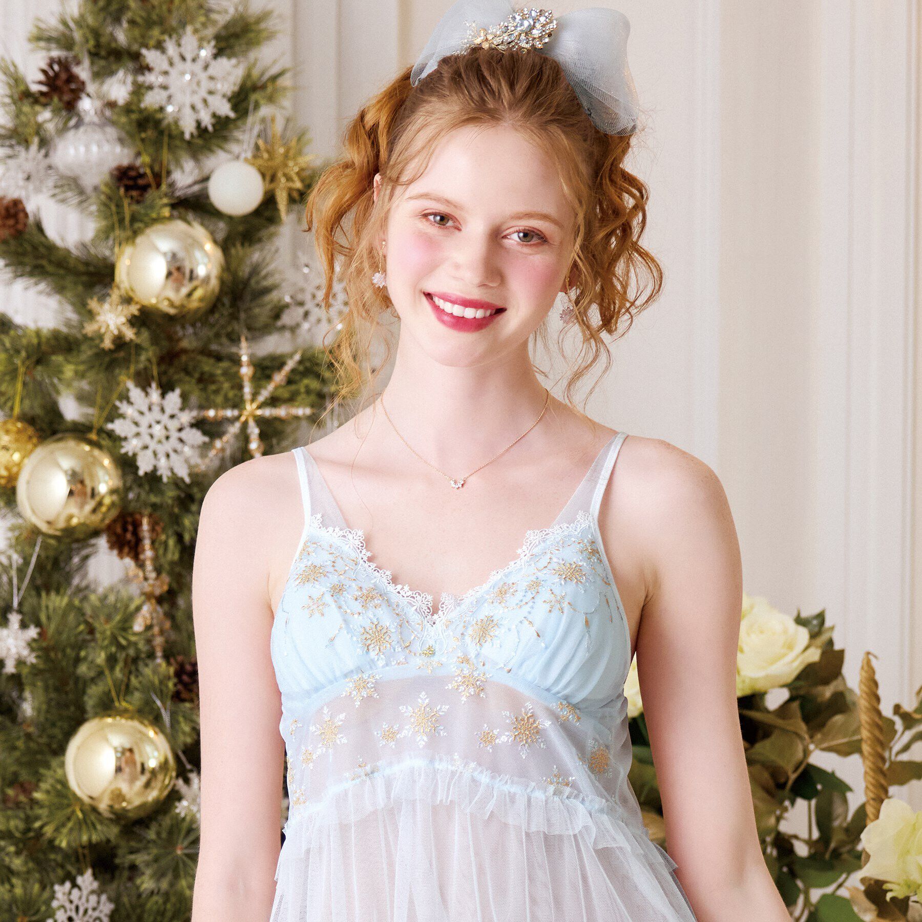 Risa Magli「グレッタ カップ付マキシワンピース」|インナー|サックスブルー(09