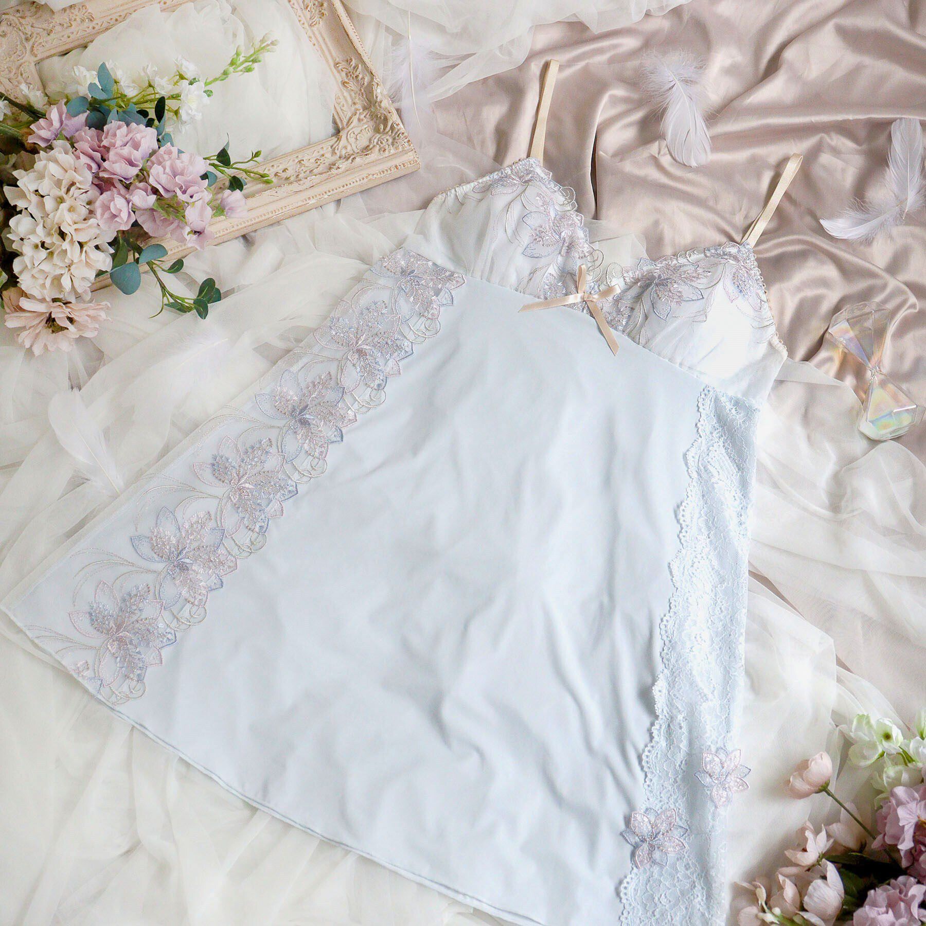 Risa Magli「ジェシカ スリップ」|キャミソール|ブルー(092)