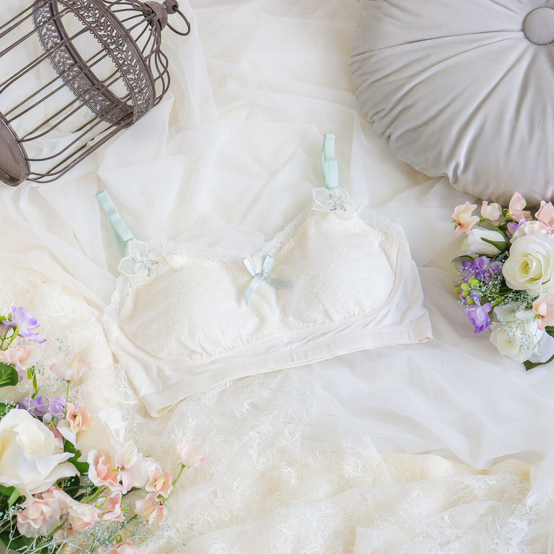 Risa Magli「ナーラ おやすみブラ」|インナー|ミントグリーン(02