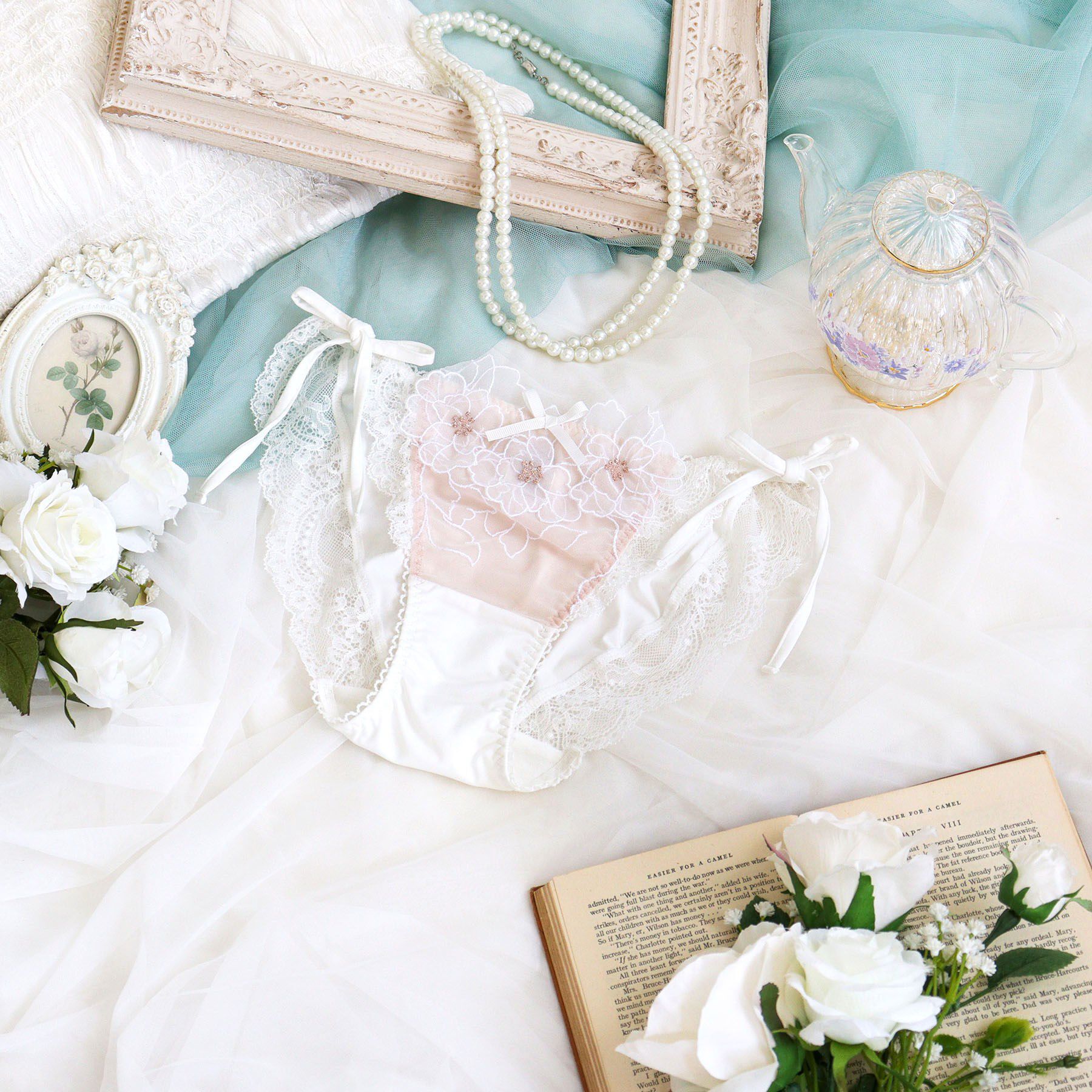 Risa Magli「スティーナ リボンショーツ」|インナー|ホワイト(001)