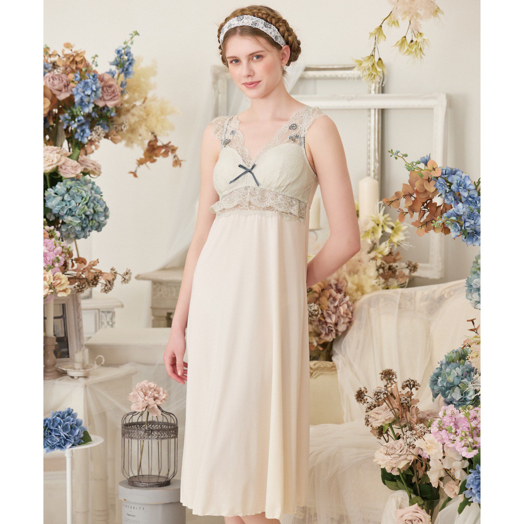 Risa Magli「エルマ カップ付マキシワンピース」|インナー|