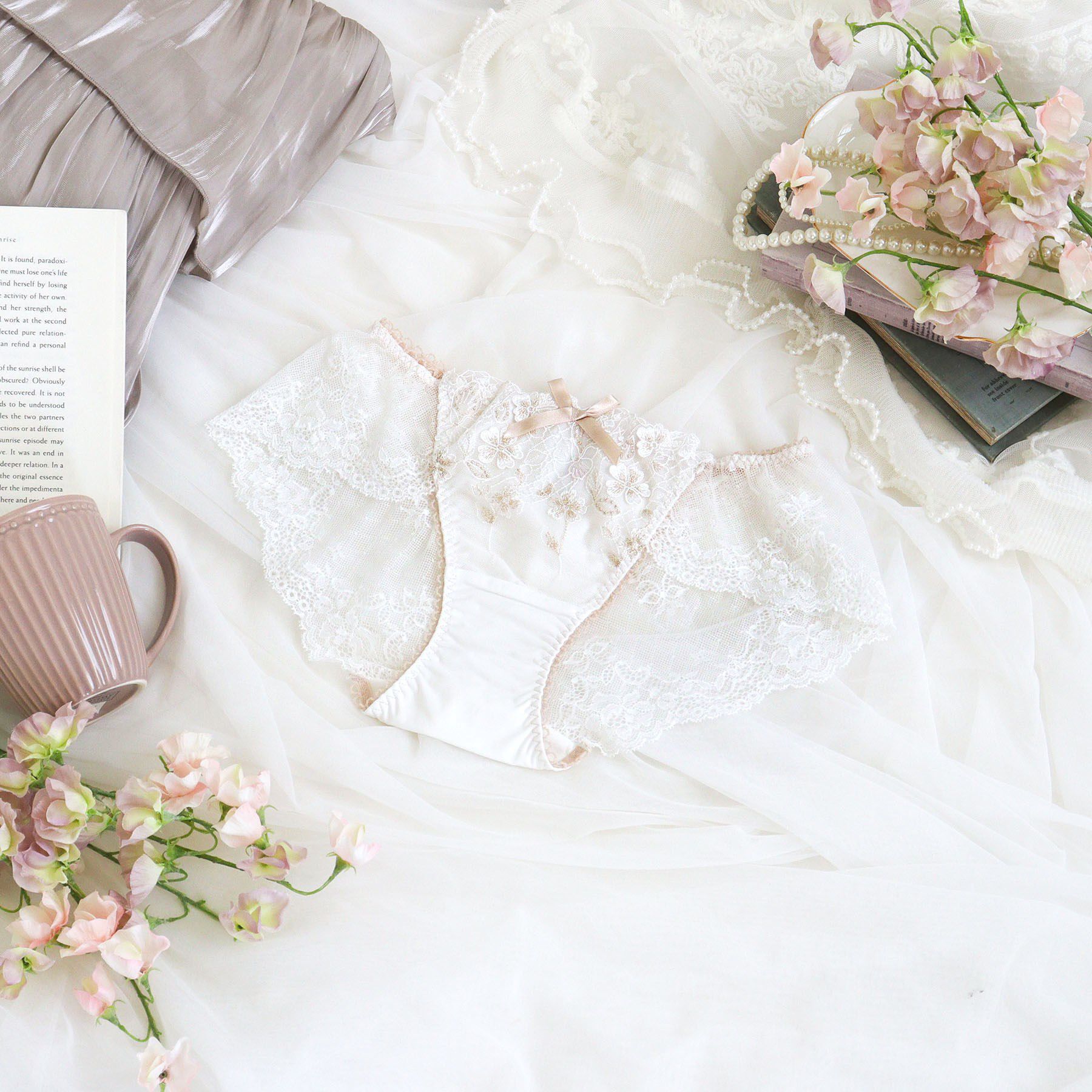 Risa Magli「ドーラ レースショーツ」|インナー|ホワイト(001)