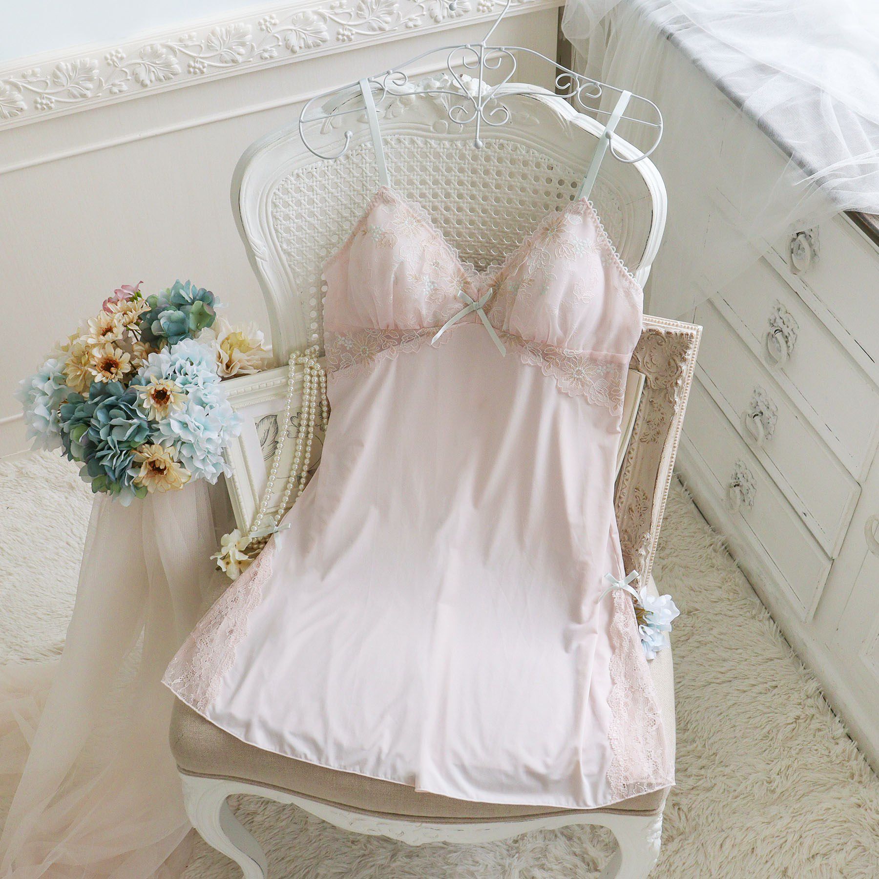 Risa Magli「リゼット カップ付スリップ」|キャミソール|ピンク(071)