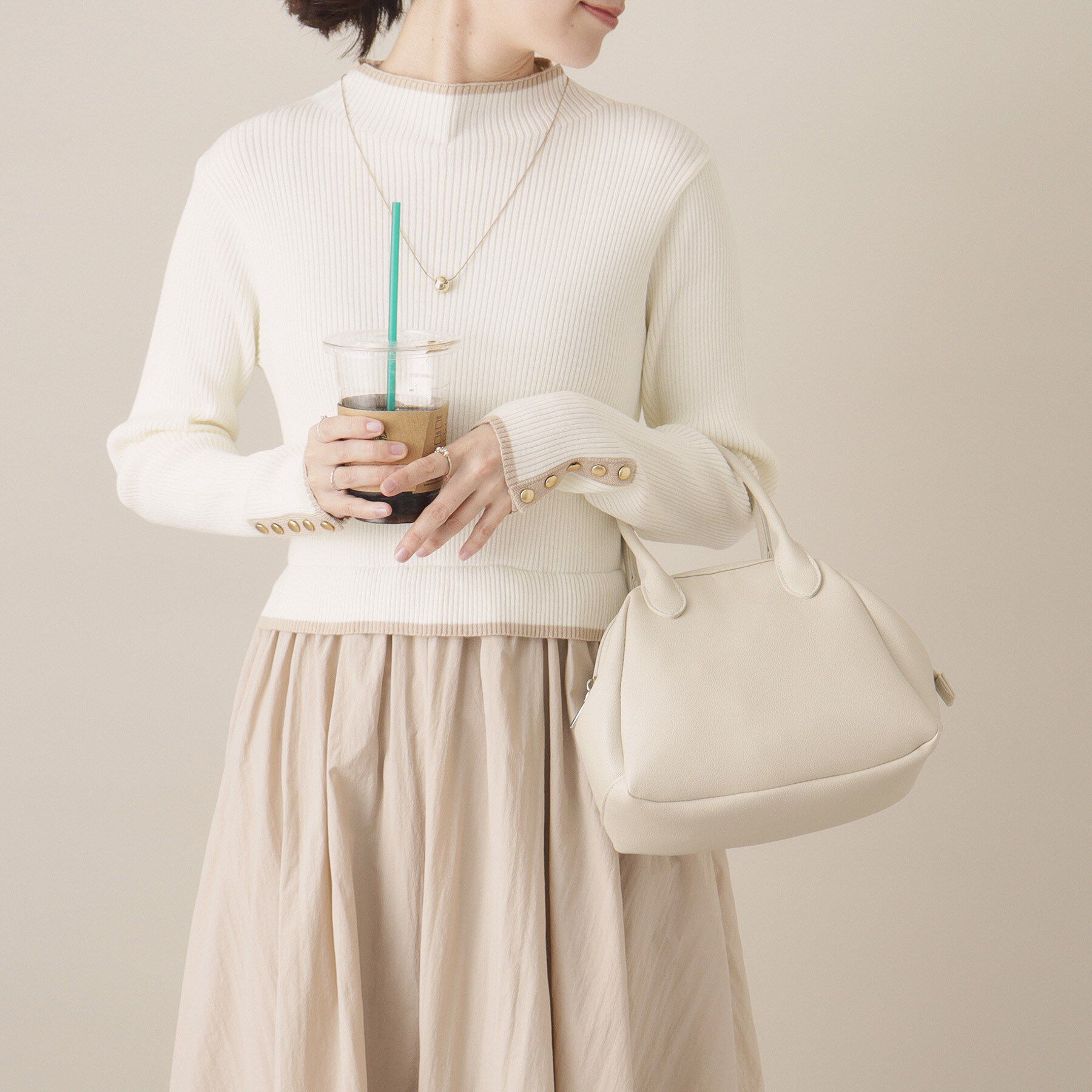 ITS&rsquo;DEMO「2WAYボストントート」|ハンドバッグ|アイボリー(004)