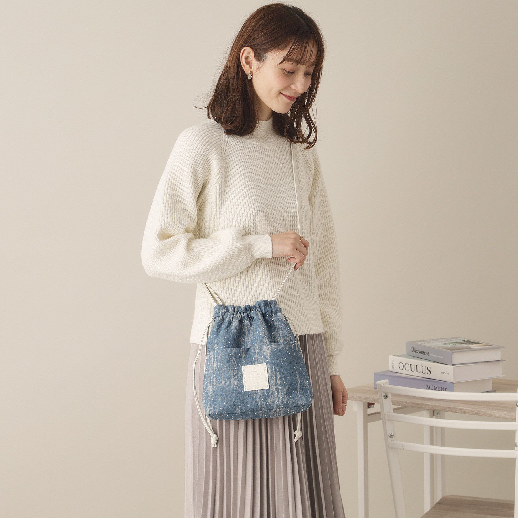 ITS&rsquo;DEMO「ストーンデニムミニショルダー」|ショルダー・メッセンジャー|