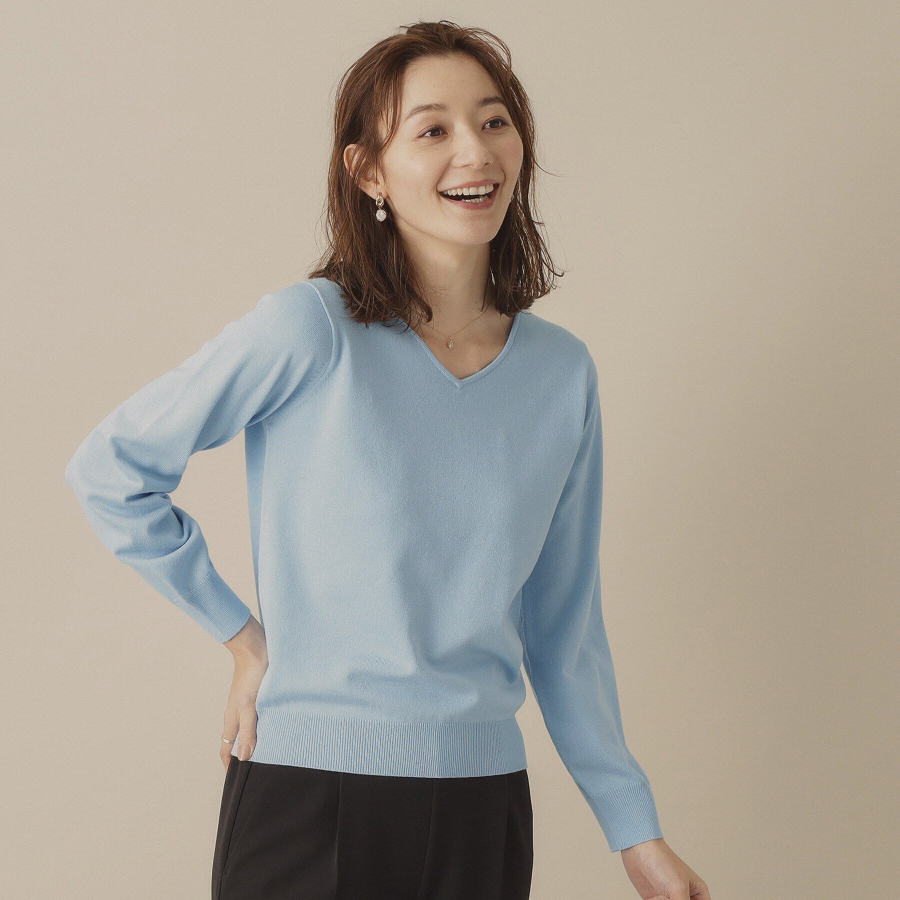 ITS&rsquo;DEMO「【アンチピリング／洗濯機OK】Vネックニット」|ニット・セーター|