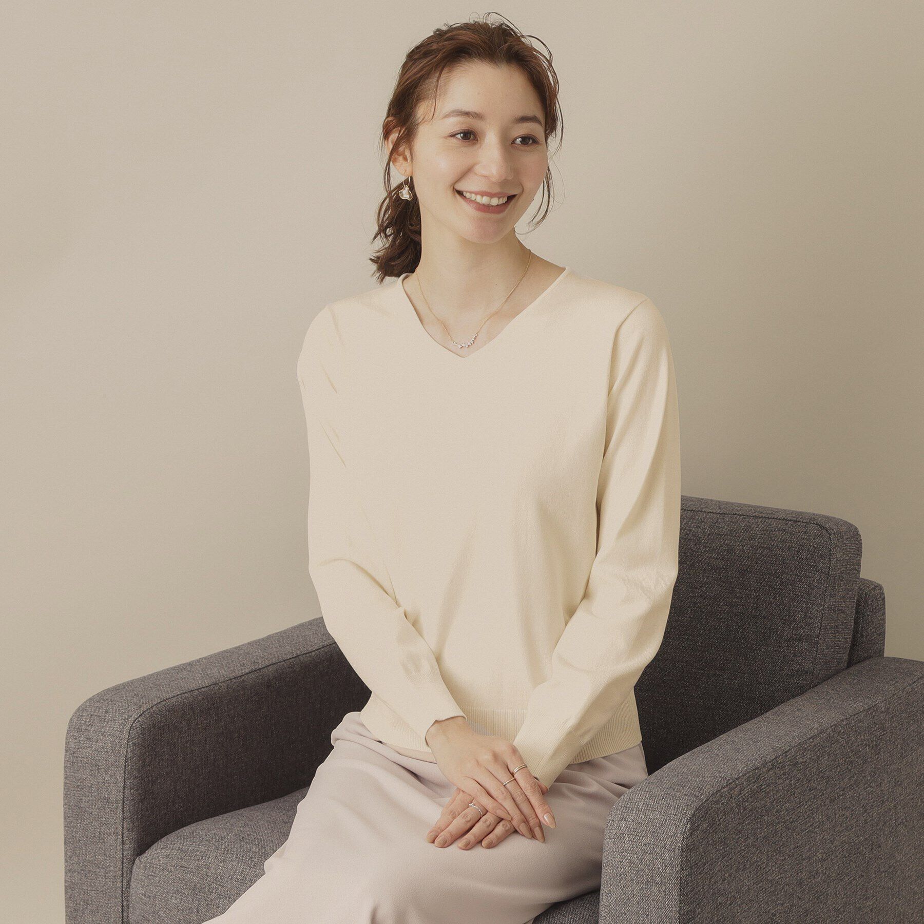 ITS&rsquo;DEMO「【アンチピリング／洗濯機OK】Vネックニット」|ニット・セーター|