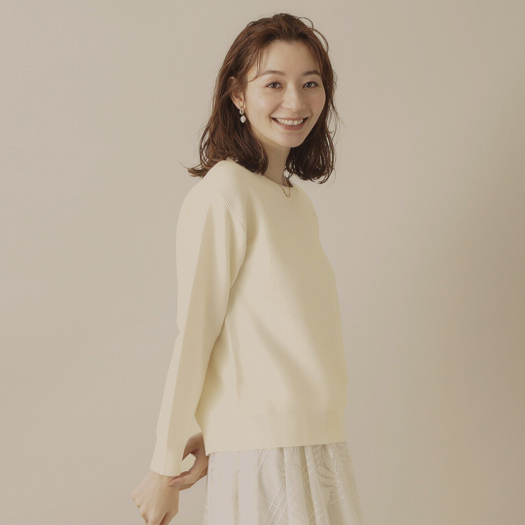 ITS&rsquo;DEMO「【アンチピリング／洗濯機OK】ガーター編みニット」|ニット・セーター|