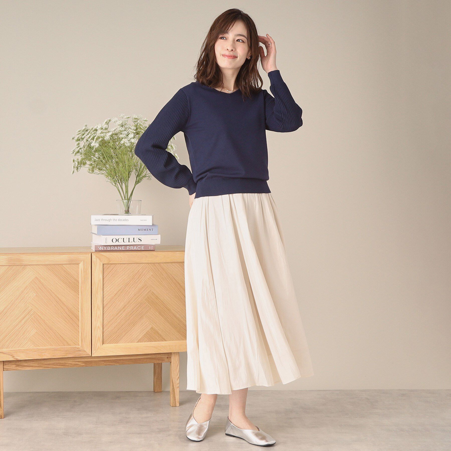 ITS&rsquo;DEMO「【アンチピリング／洗濯機OK】袖編地変化ニット」|ニット・セーター|