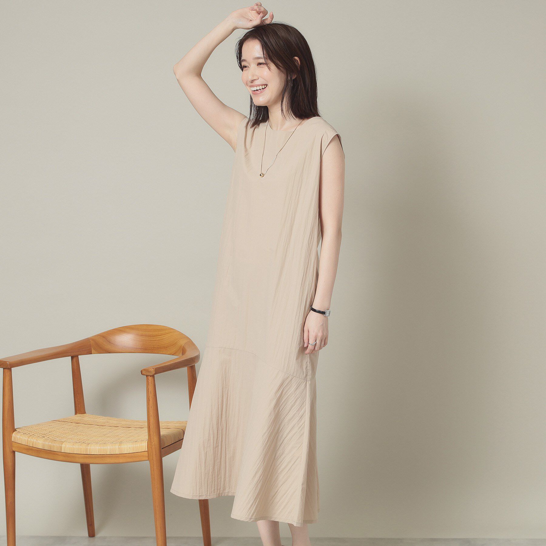 ITS&rsquo;DEMO「【撥水／洗濯機OK】ペプラムワンピース＜旅服シリーズ＞」|ワンピース|