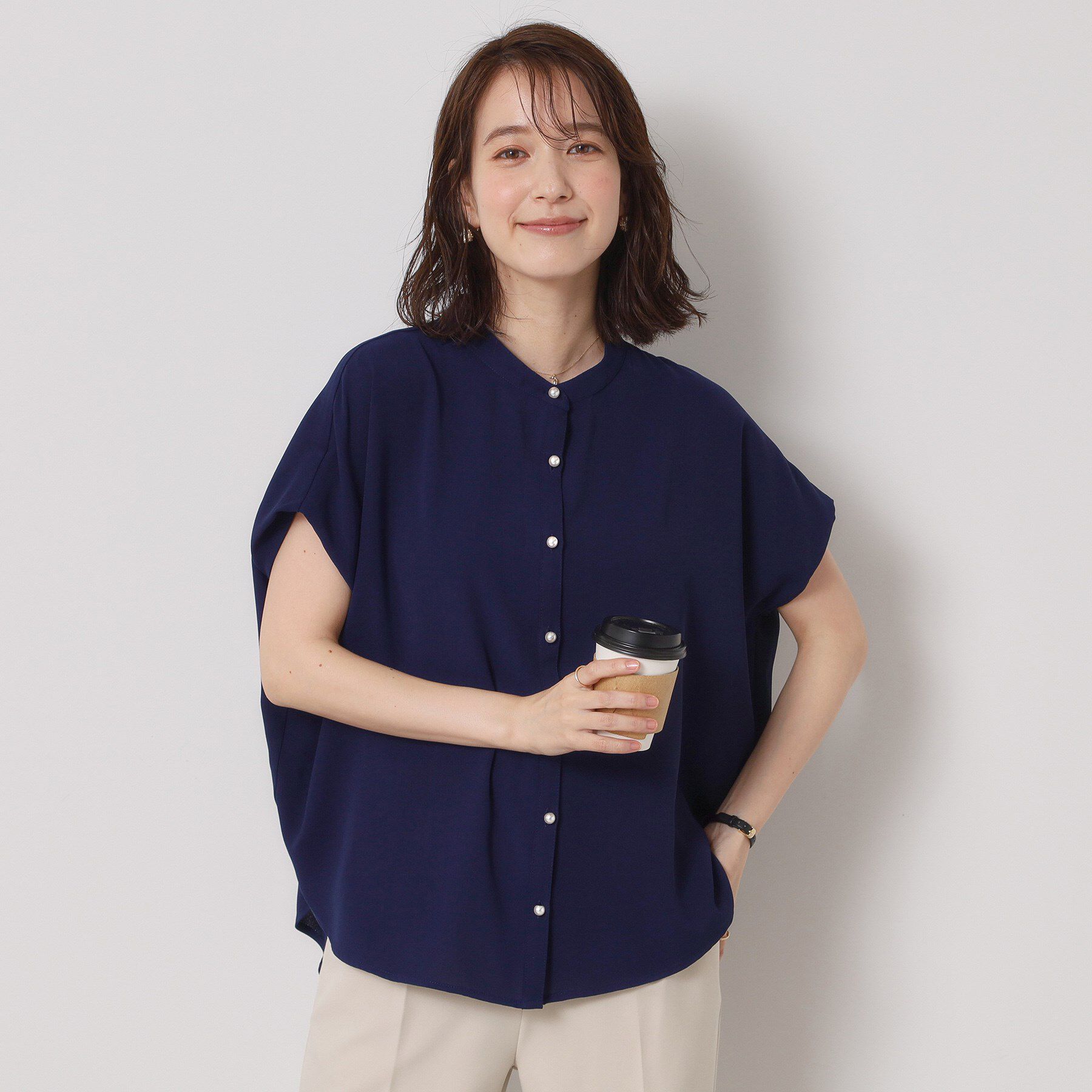 ITS&rsquo;DEMO「【接触冷感／手洗い可】ショルダータックブラウス」|シャツ・ブラウス|