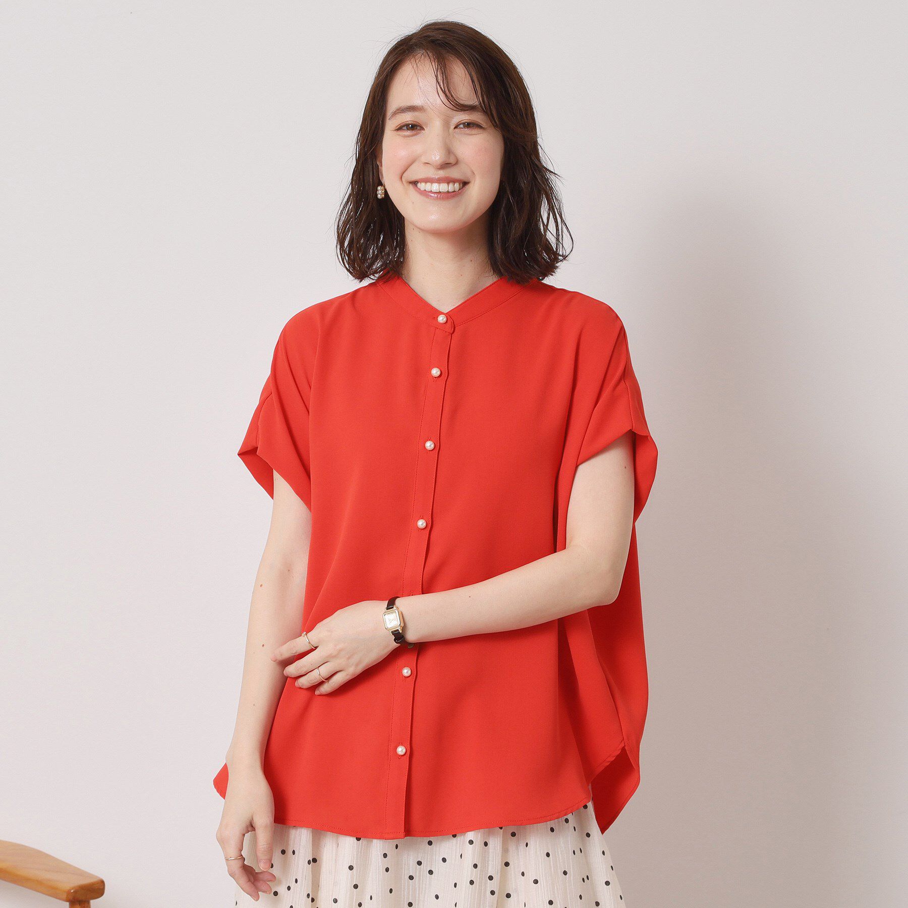 ITS&rsquo;DEMO「【接触冷感／手洗い可】ショルダータックブラウス」|シャツ・ブラウス|