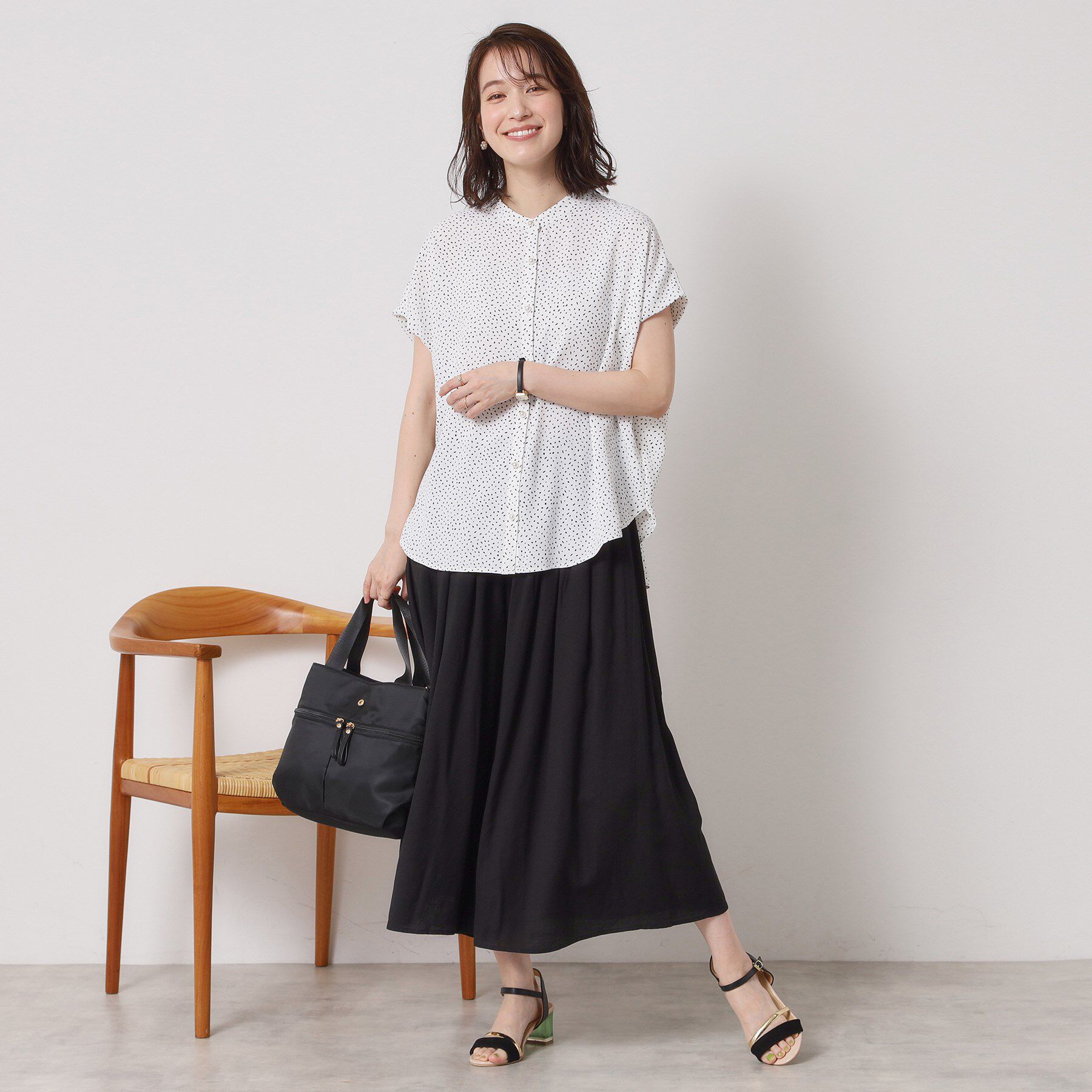 ITS&rsquo;DEMO「【接触冷感／手洗い可】ショルダータックブラウス」|シャツ・ブラウス|