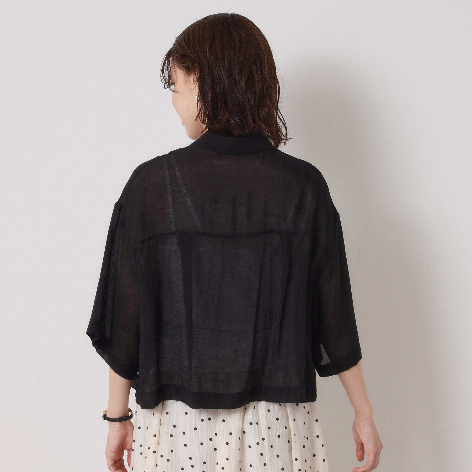 ITS&rsquo;DEMO「【手洗い可】シアーショート丈シャツ」|シャツ・ブラウス|