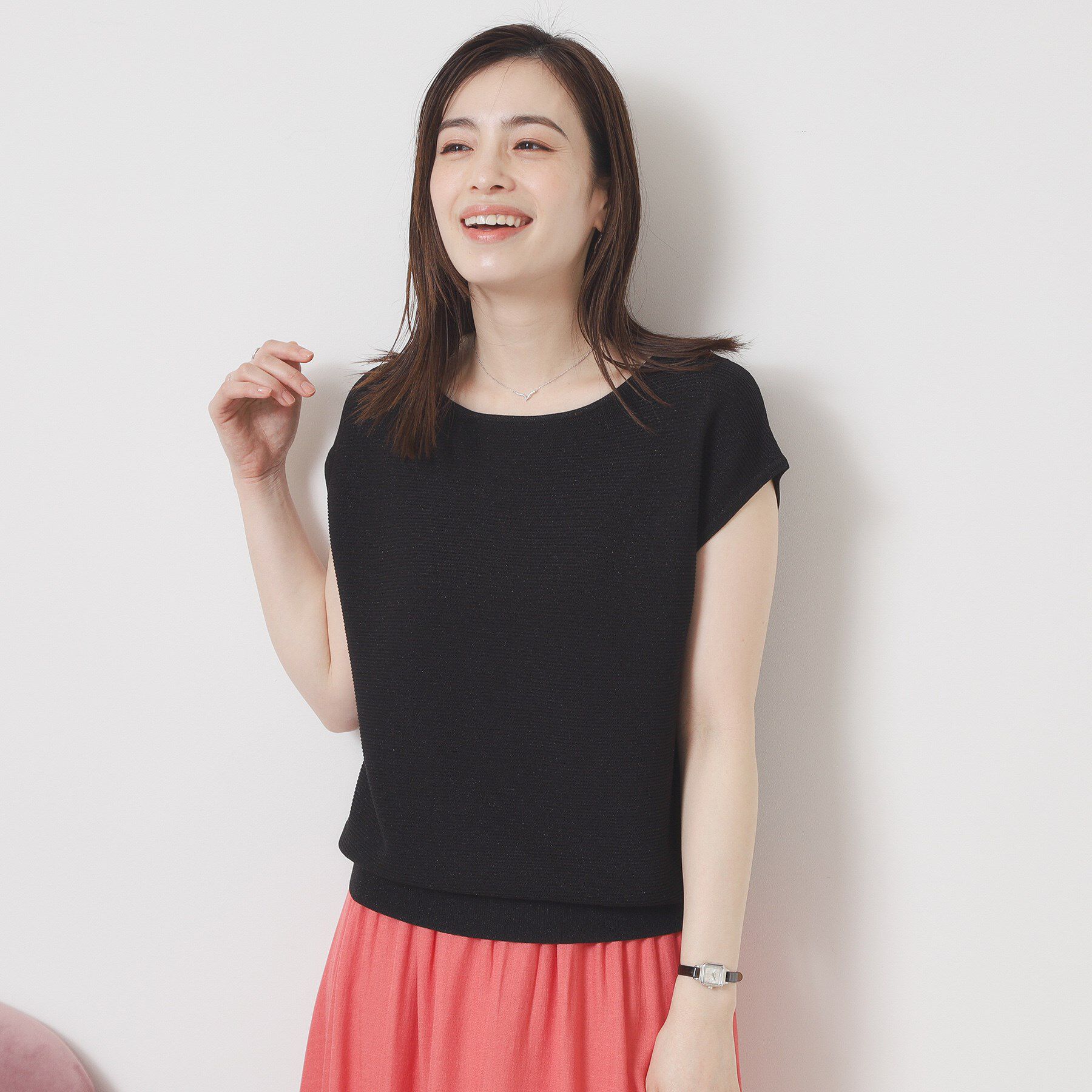 ITS&rsquo;DEMO「【さらりタッチ／ラメ／洗濯機OK】ラメガーターフレンチニット」|ニット・セーター|