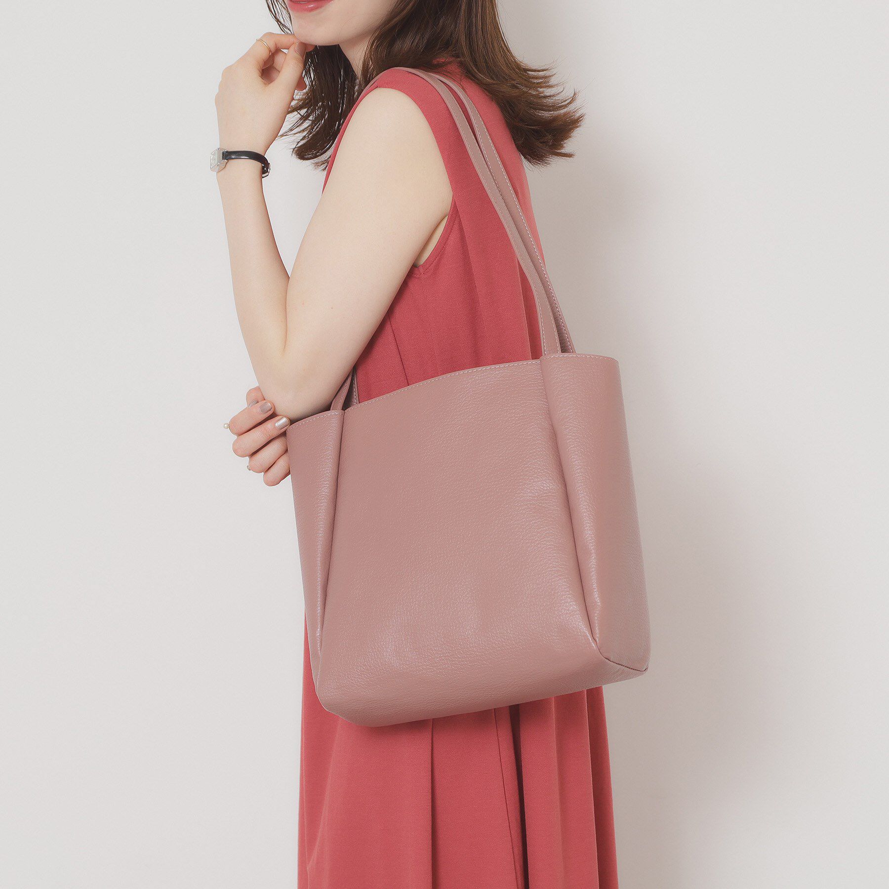 ITS&rsquo;DEMO「【A4対応】三層トート」|トートバッグ|ピンクベージュ(05