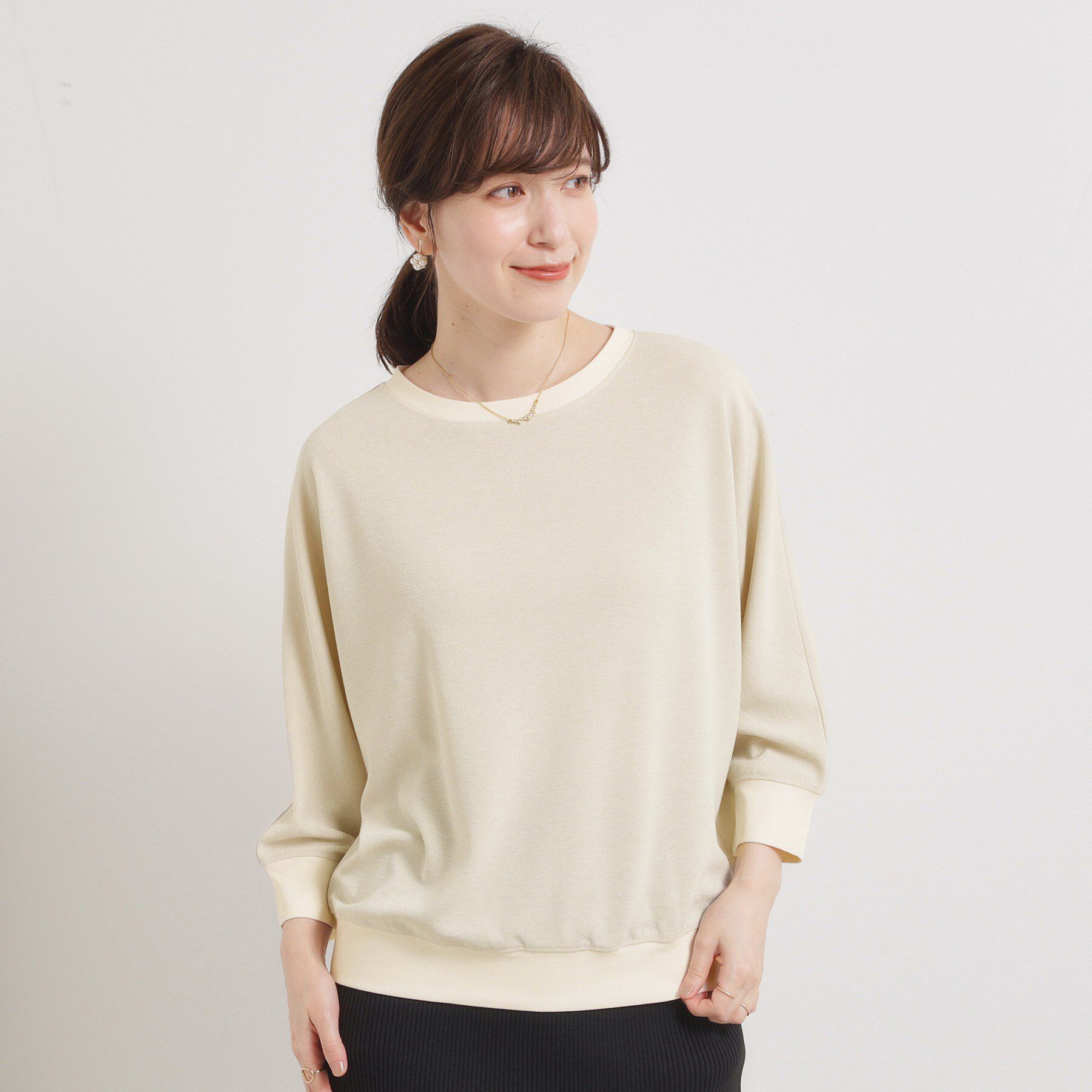 ITS&rsquo;DEMO「【手洗い可】ラメポンチドルマントップス」|Tシャツ・カットソー|